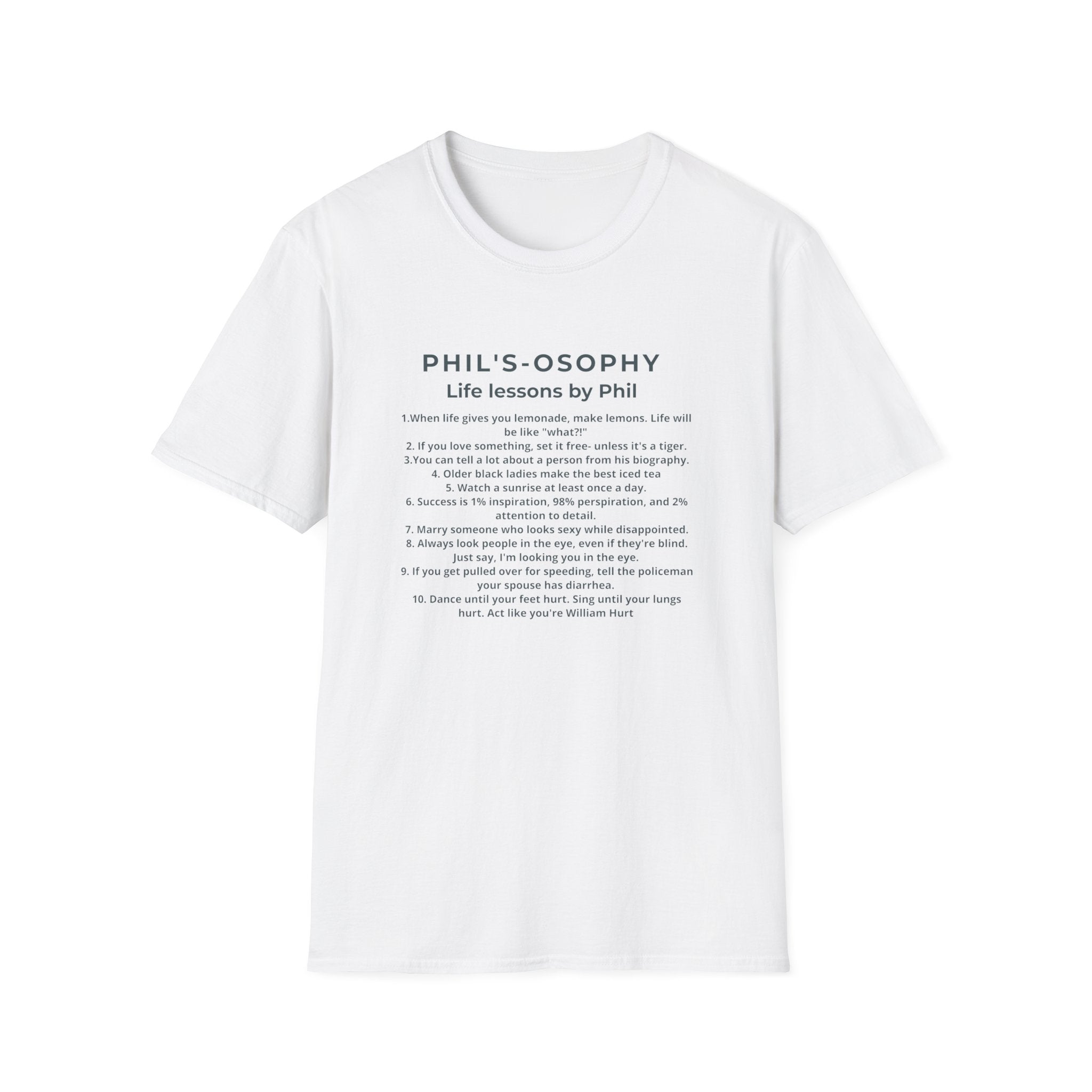 "Phil's-osophy: Life Lessons by Phil" Minimalist Inspirational T-shirt