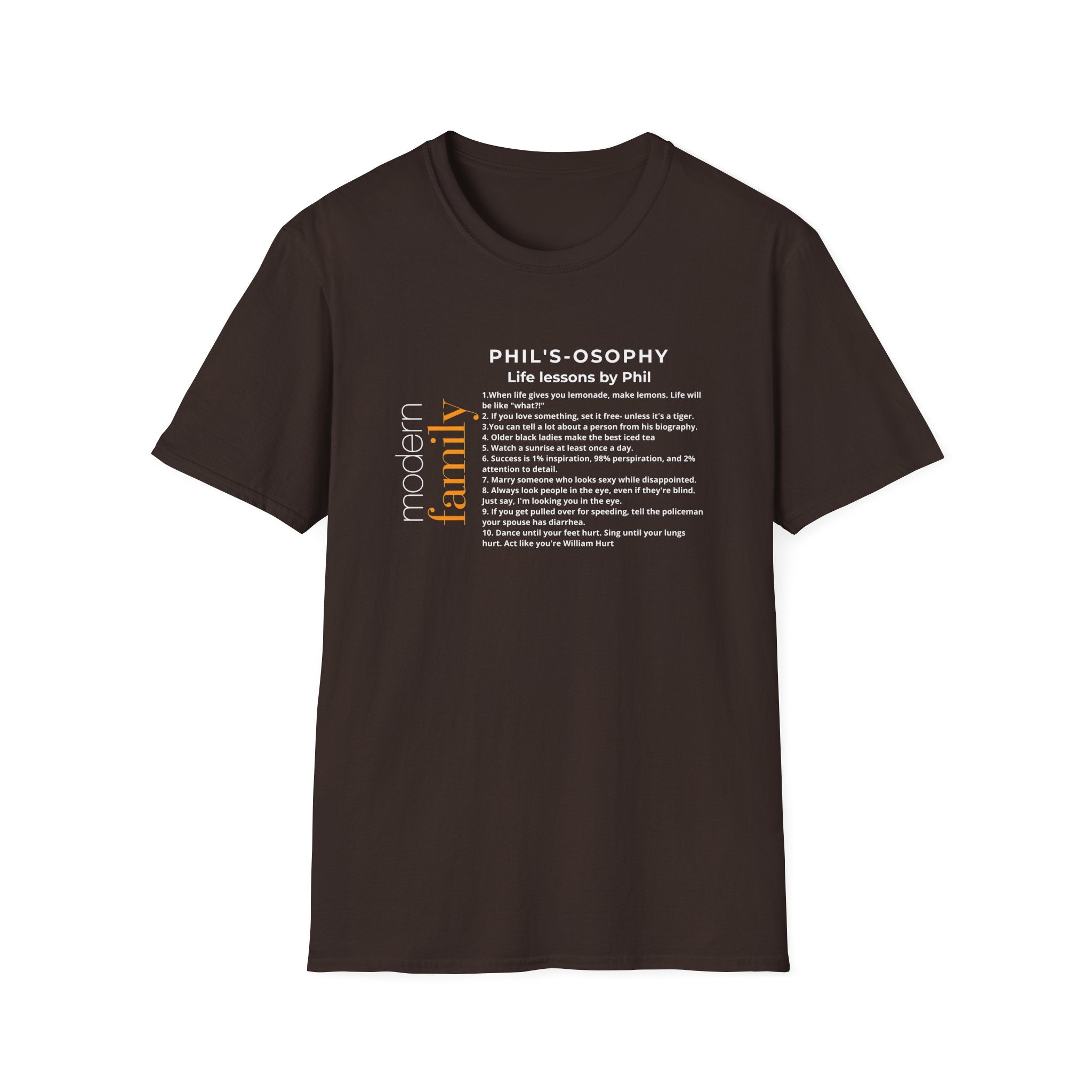 Philosophy modern family T-Shirt — "Phil's-osophy: Life Lessons by Phil" Minimalist Tee
