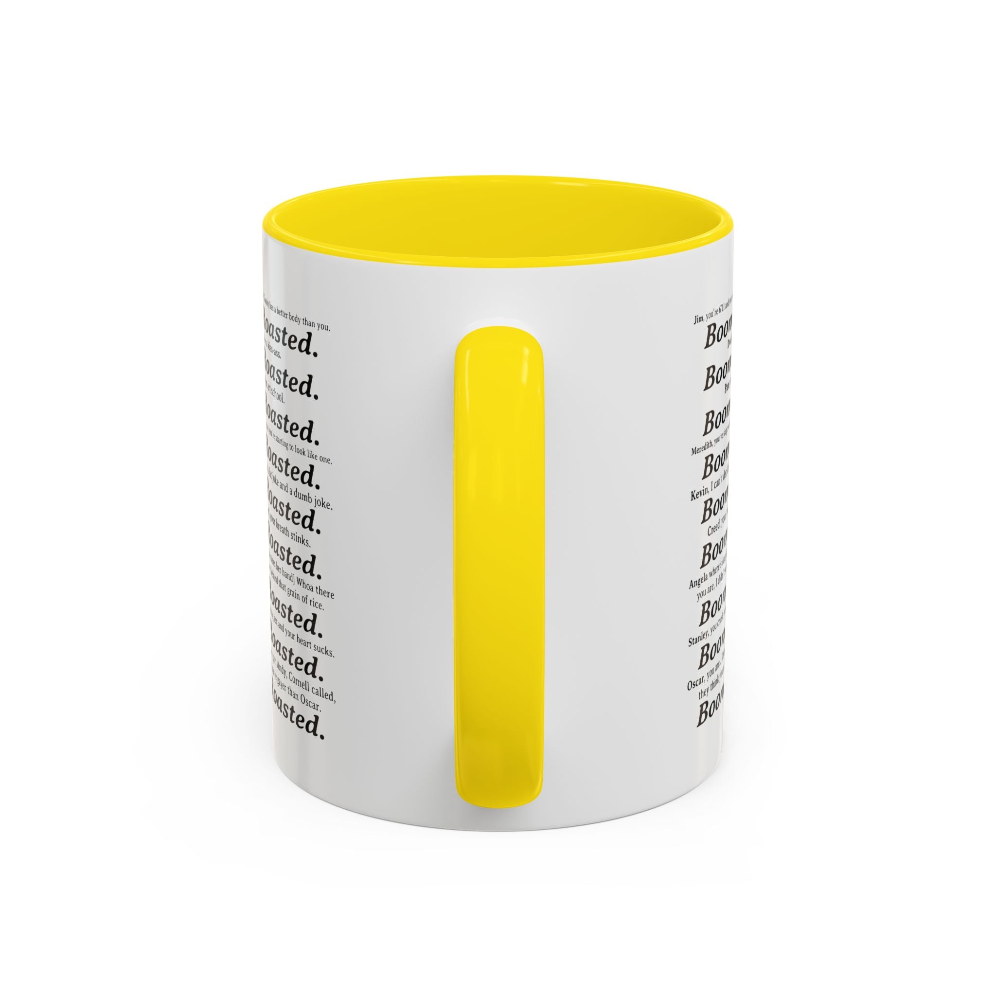 Boom. Roasted. Coffee Mug — Bold Text Accent Ceramic Cup (11/15oz)