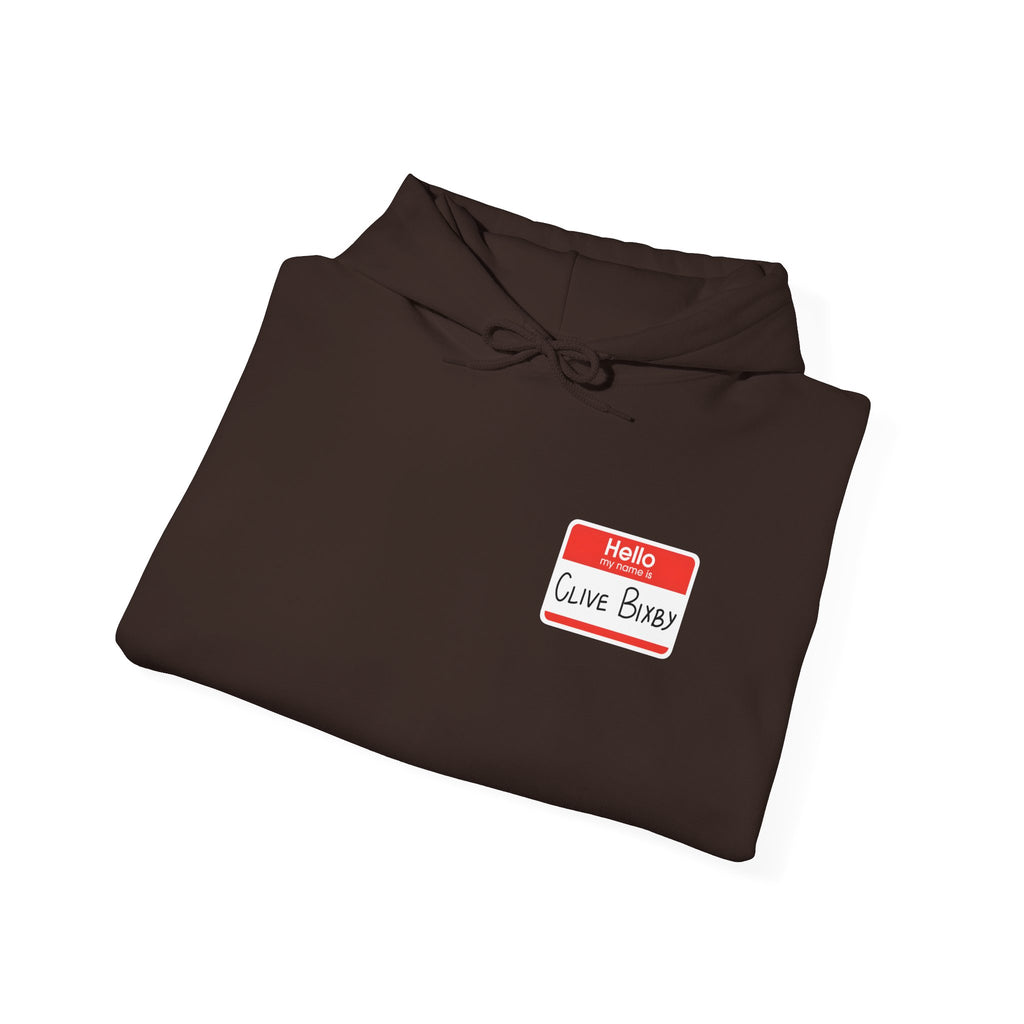 Hoodie - 'Hello, Clive Bixby' Name Tag Graphic Hoodie