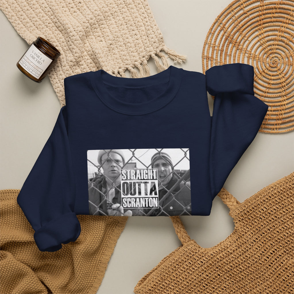 Crewneck Sweatshirt — "Straight Outta Scranton" Retro Office Comedy Graphic