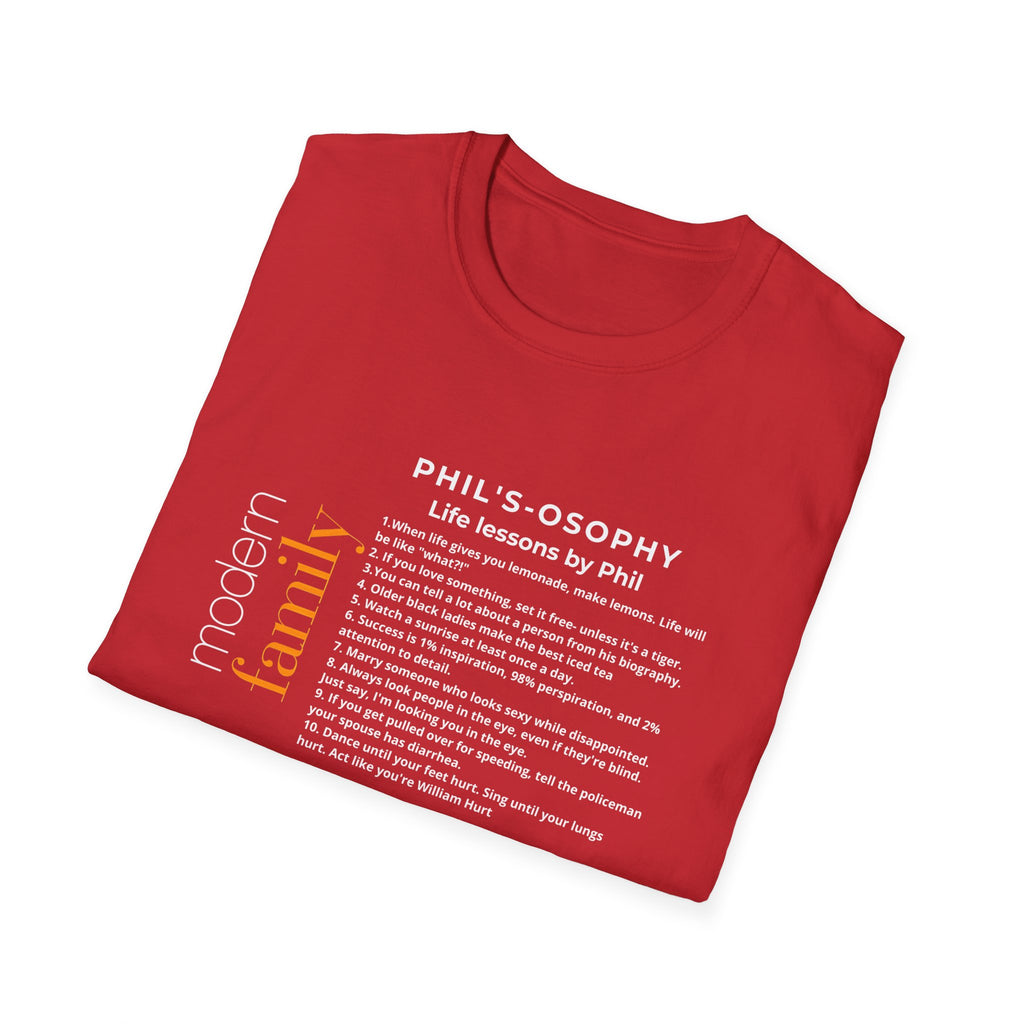Philosophy modern family T-Shirt — "Phil's-osophy: Life Lessons by Phil" Minimalist Tee