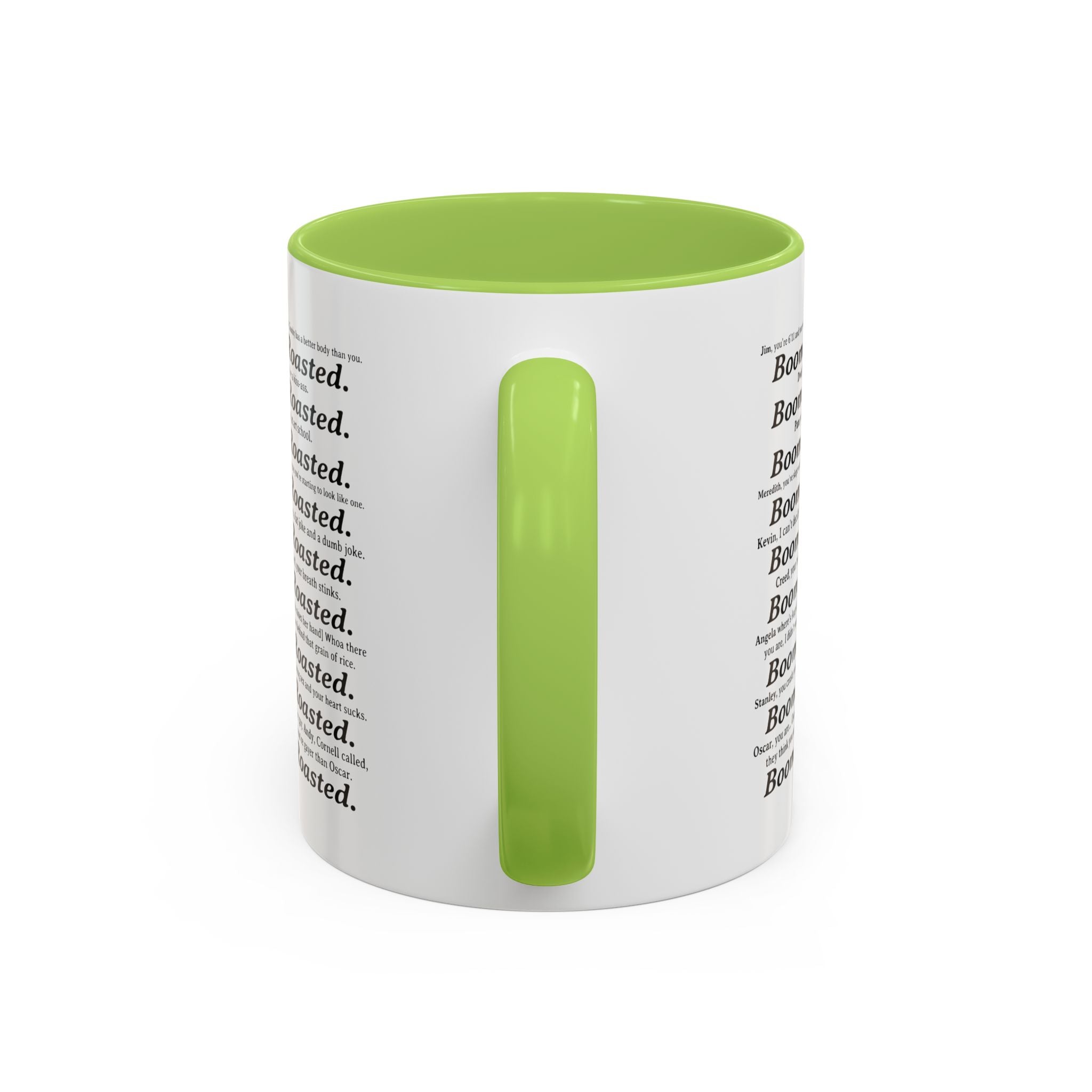 Boom. Roasted. Coffee Mug — Bold Text Accent Ceramic Cup (11/15oz)