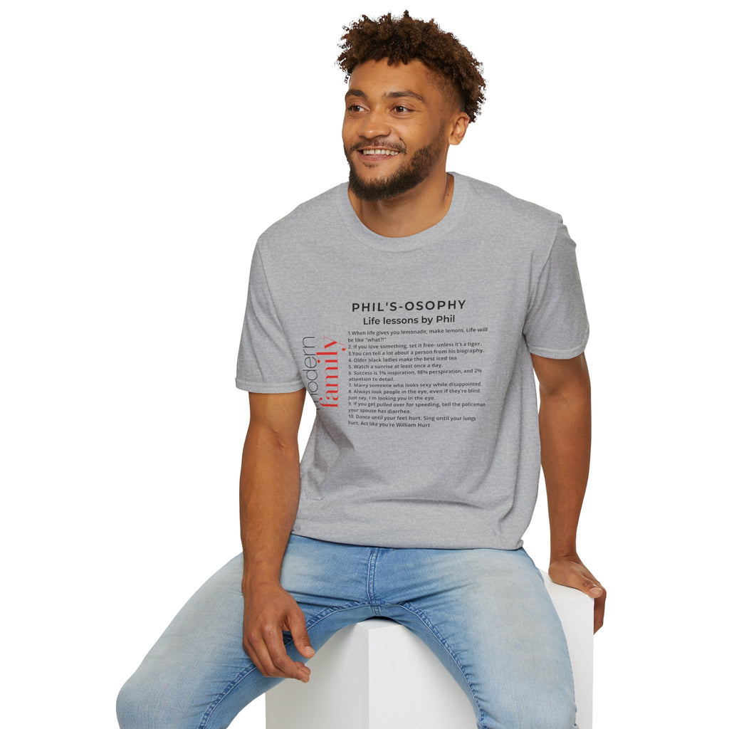 Philosophy modern family T-Shirt — "Phil's-osophy: Life Lessons by Phil" Minimalist Tee