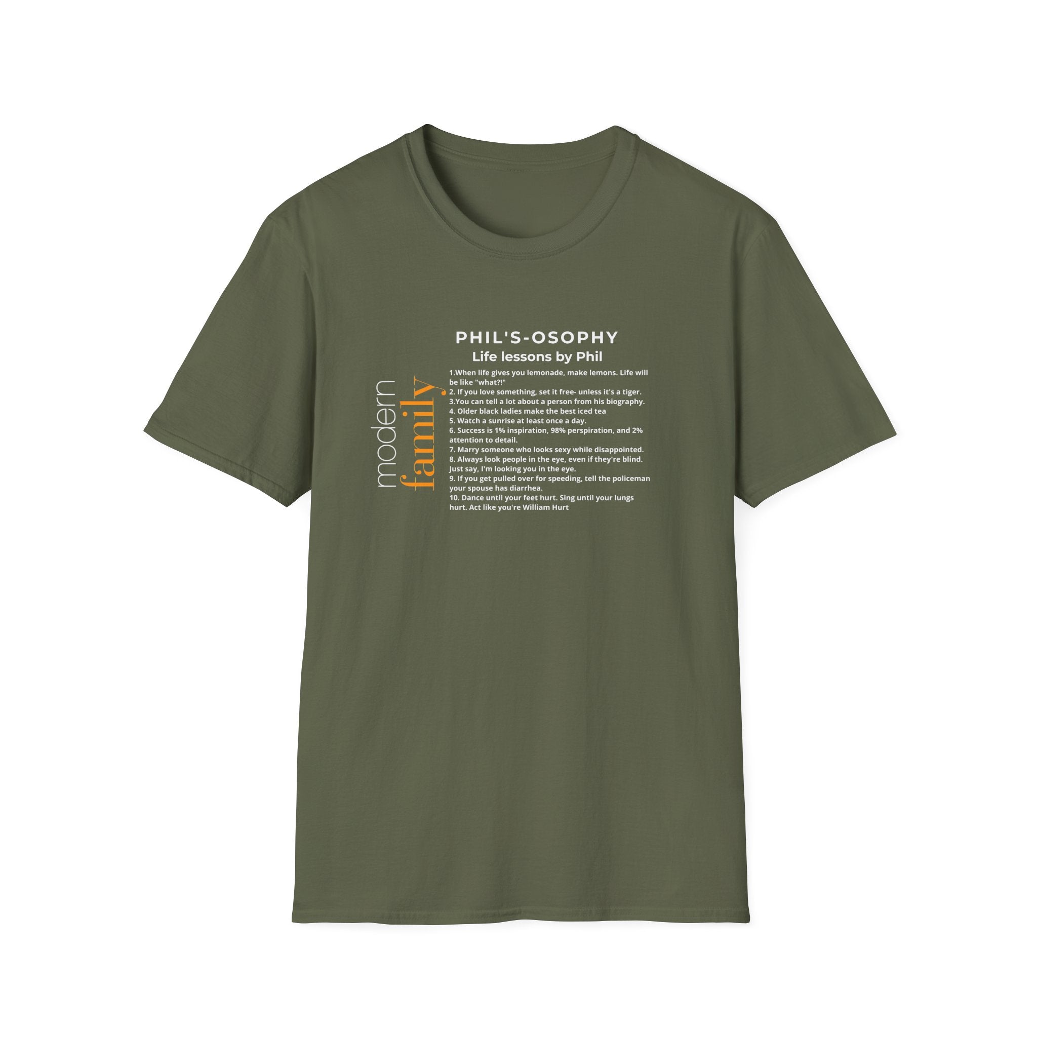 Philosophy modern family T-Shirt — "Phil's-osophy: Life Lessons by Phil" Minimalist Tee