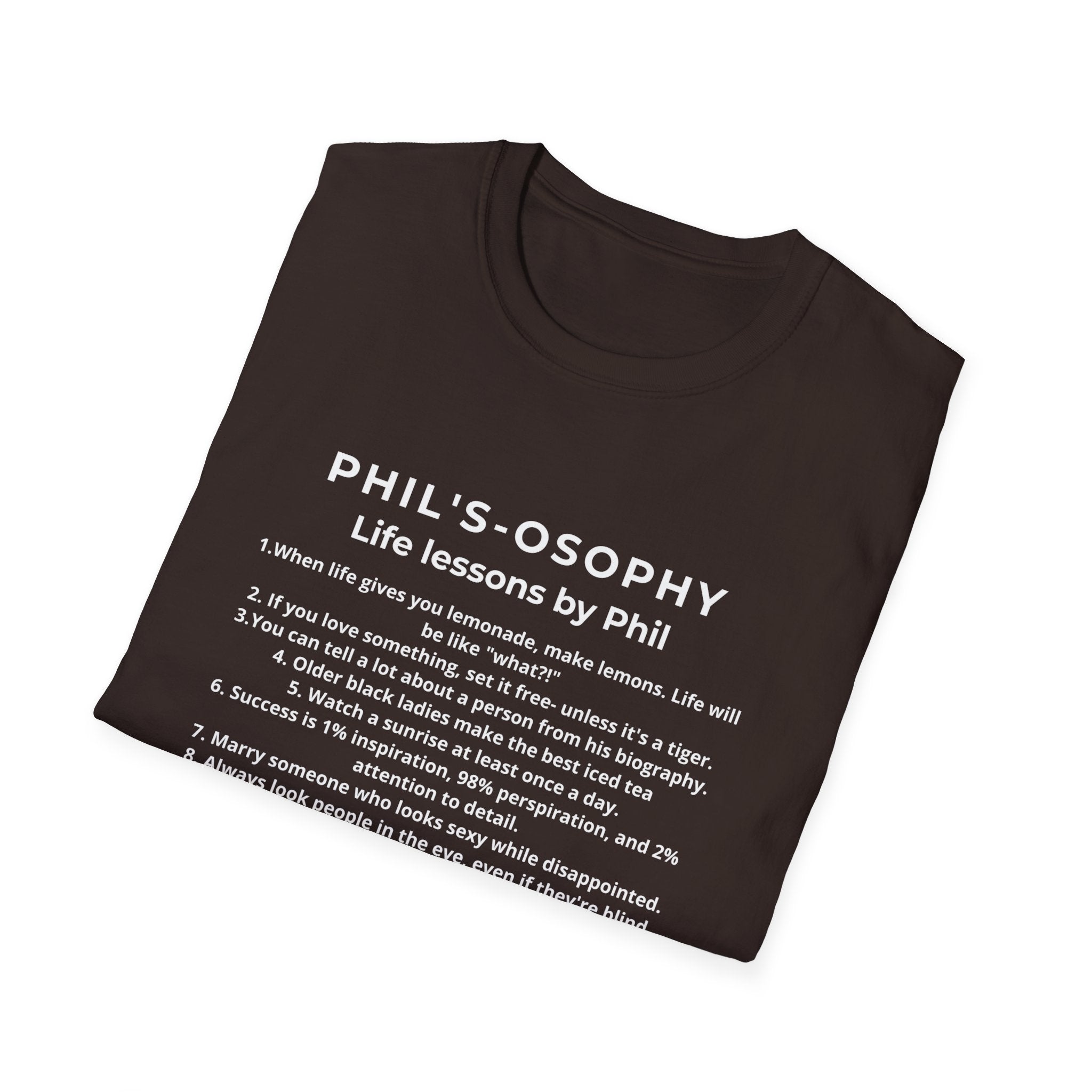 "Phil's-osophy: Life Lessons by Phil" Minimalist Inspirational T-shirt