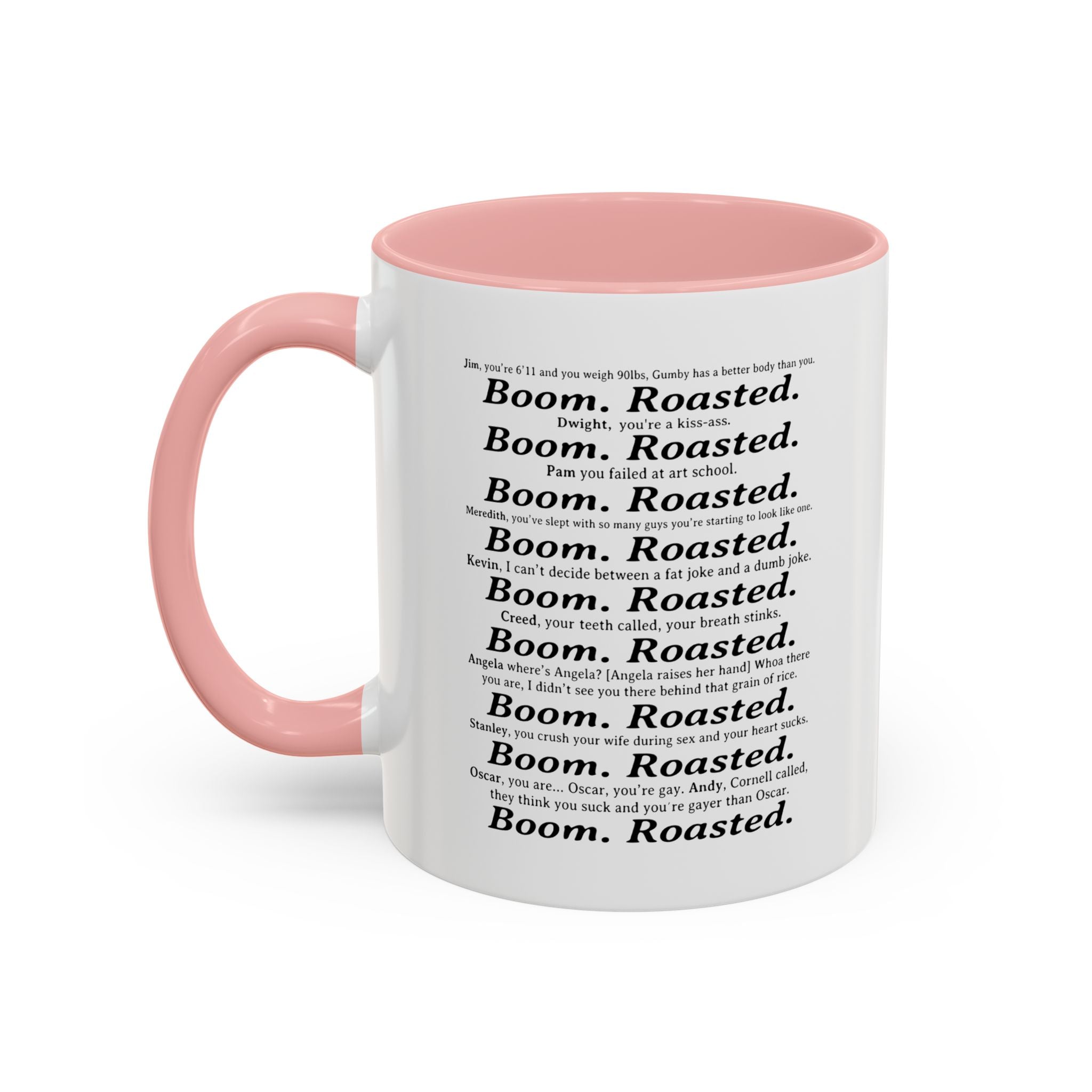 Boom. Roasted. Coffee Mug — Bold Text Accent Ceramic Cup (11/15oz)