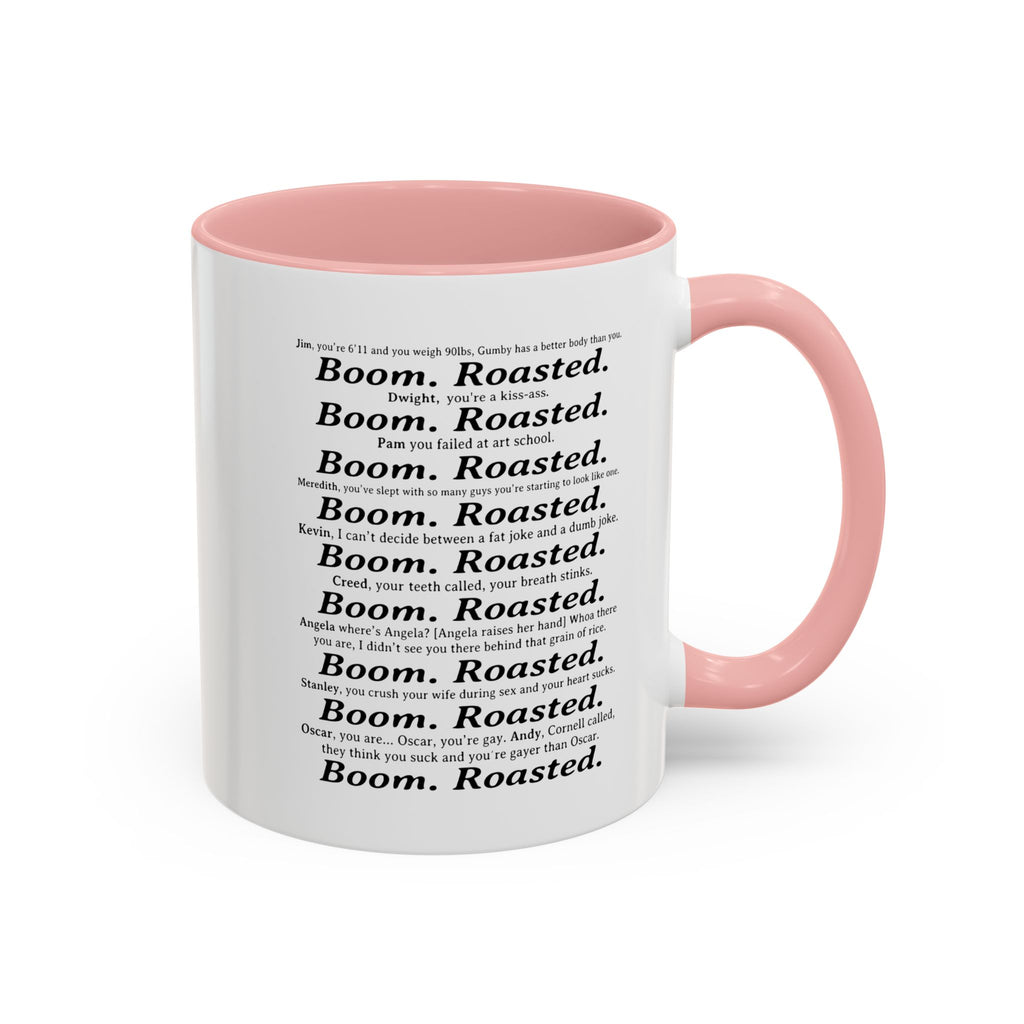 Boom. Roasted. Coffee Mug — Bold Text Accent Ceramic Cup (11/15oz)