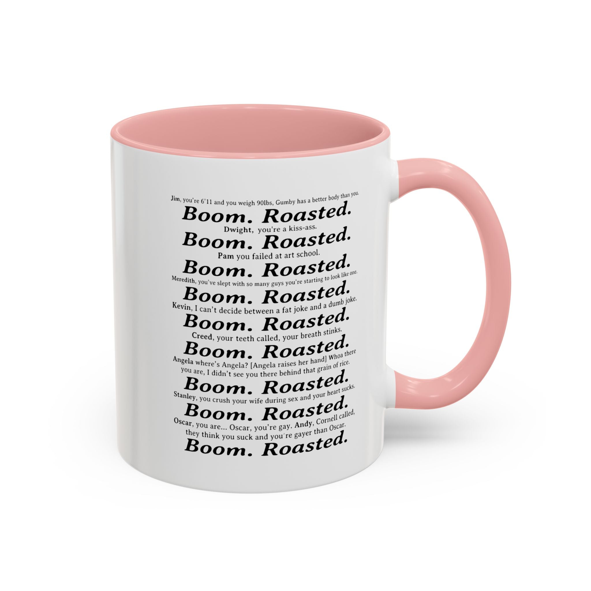 Boom. Roasted. Coffee Mug — Bold Text Accent Ceramic Cup (11/15oz)