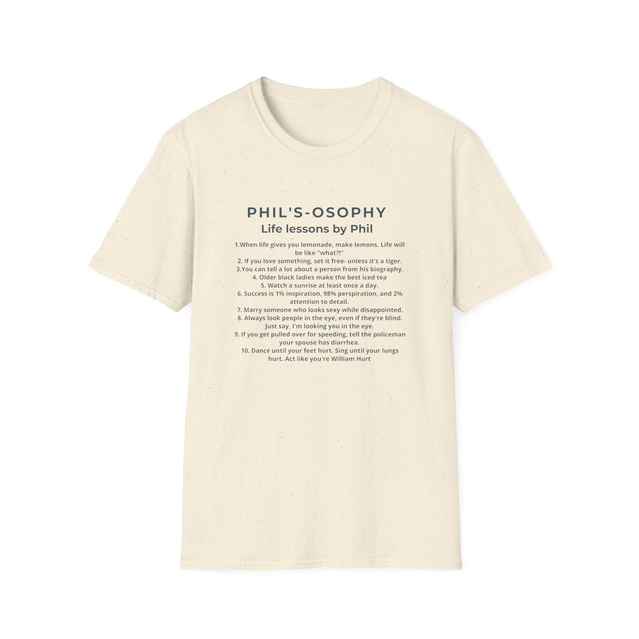 "Phil's-osophy: Life Lessons by Phil" Minimalist Inspirational T-shirt