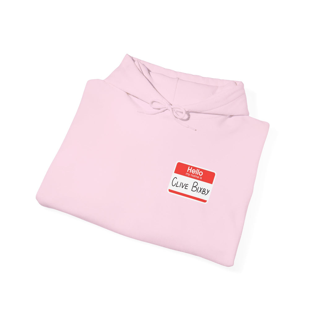 Hoodie - 'Hello, Clive Bixby' Name Tag Graphic Hoodie