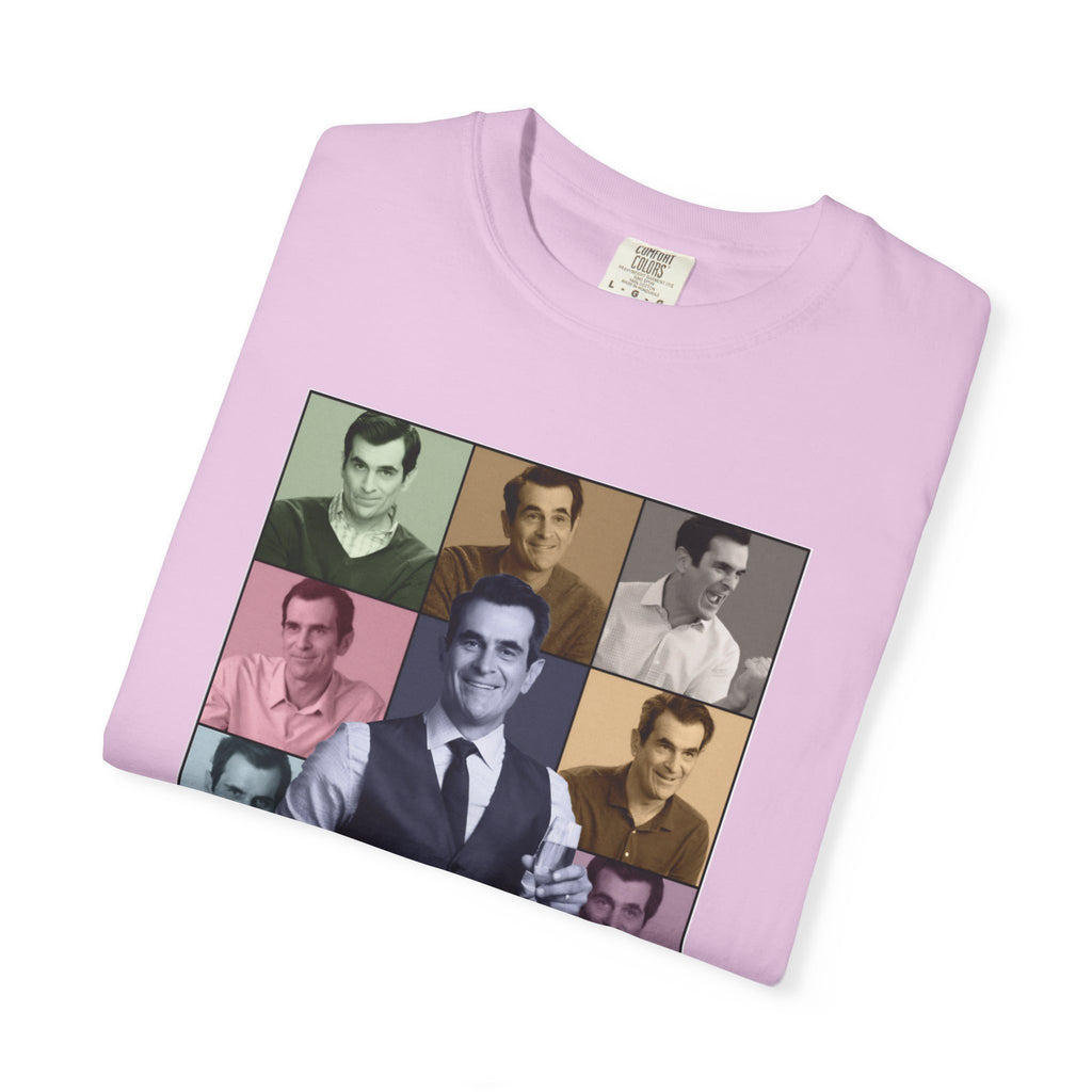 Graphic T-Shirt — Retro Photo Collage with 'Phil Dunphy' Text