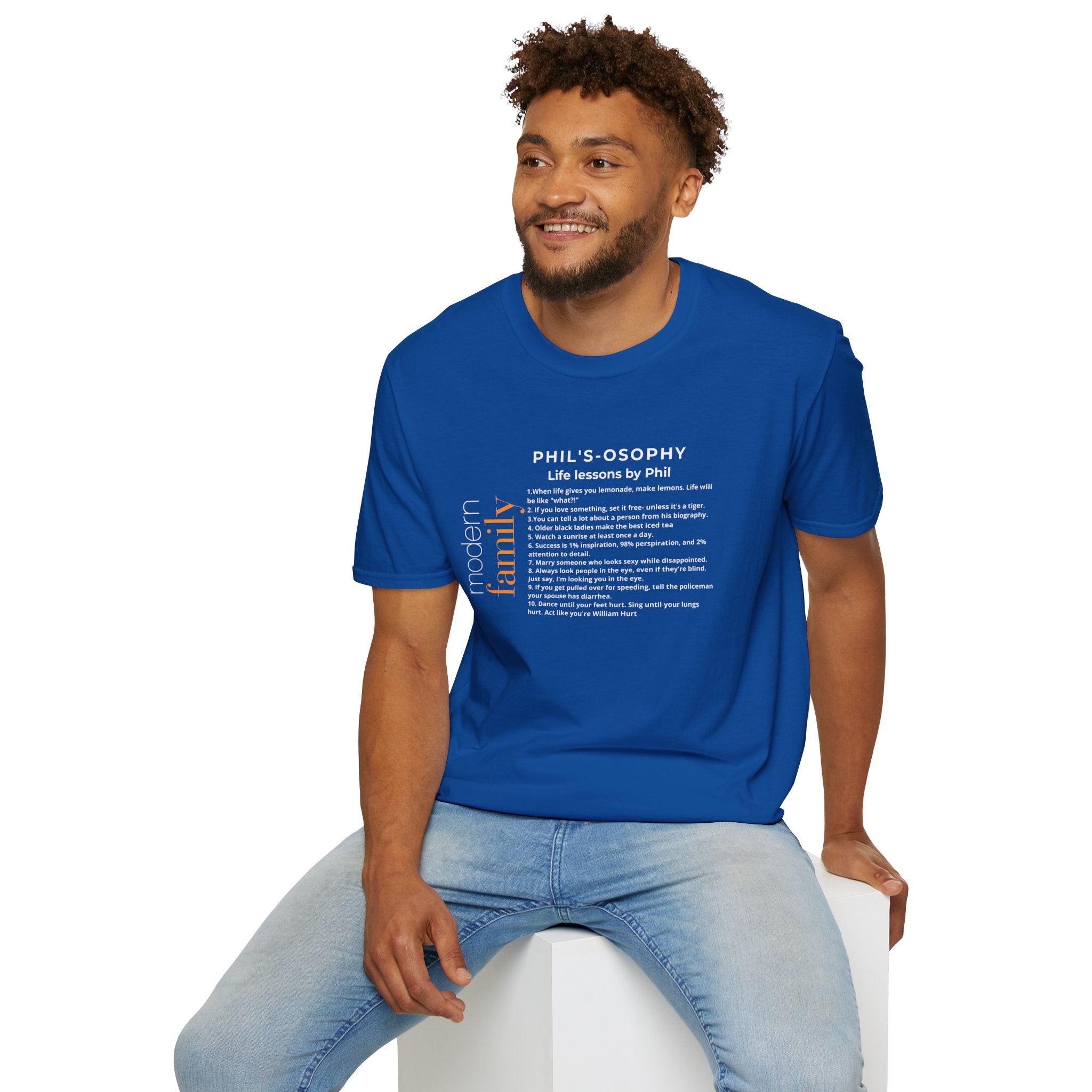 Philosophy modern family T-Shirt — "Phil's-osophy: Life Lessons by Phil" Minimalist Tee