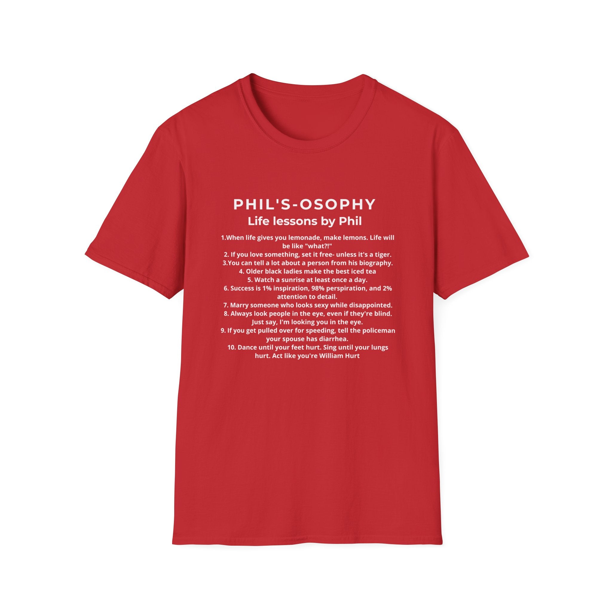 "Phil's-osophy: Life Lessons by Phil" Minimalist Inspirational T-shirt