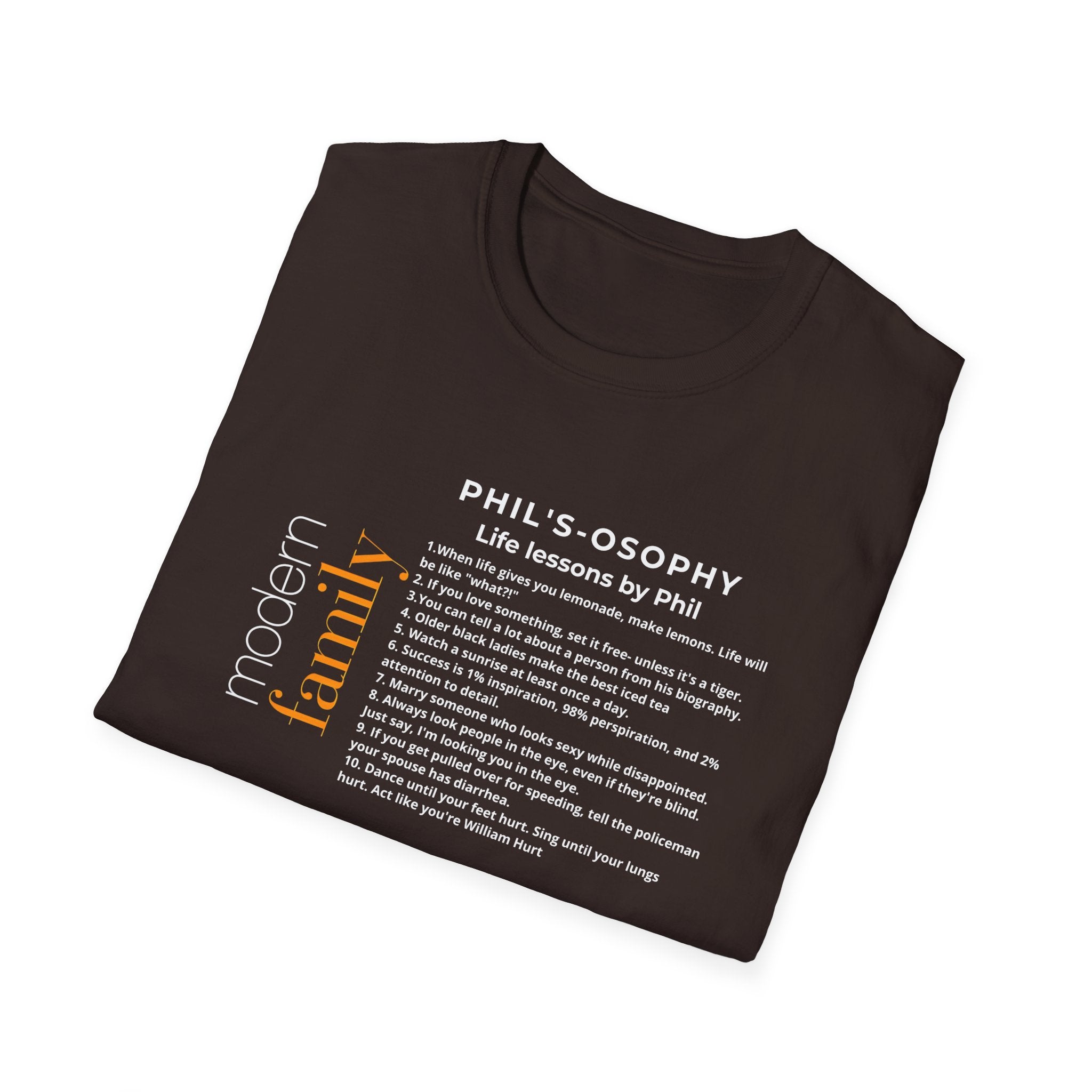 Philosophy modern family T-Shirt — "Phil's-osophy: Life Lessons by Phil" Minimalist Tee