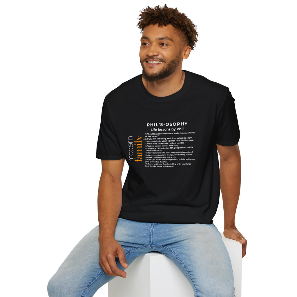 Philosophy modern family T-Shirt — "Phil's-osophy: Life Lessons by Phil" Minimalist Tee
