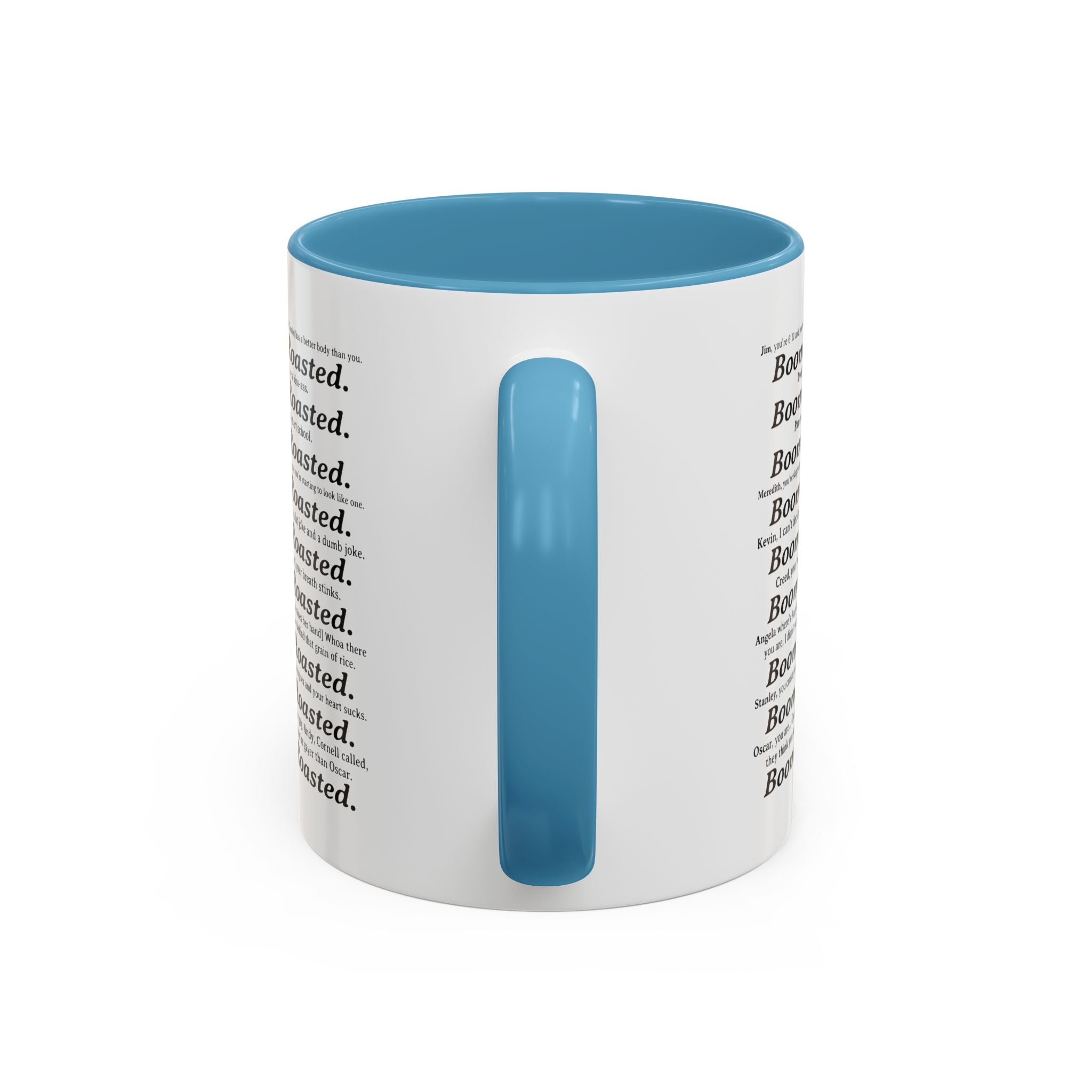 Boom. Roasted. Coffee Mug — Bold Text Accent Ceramic Cup (11/15oz)