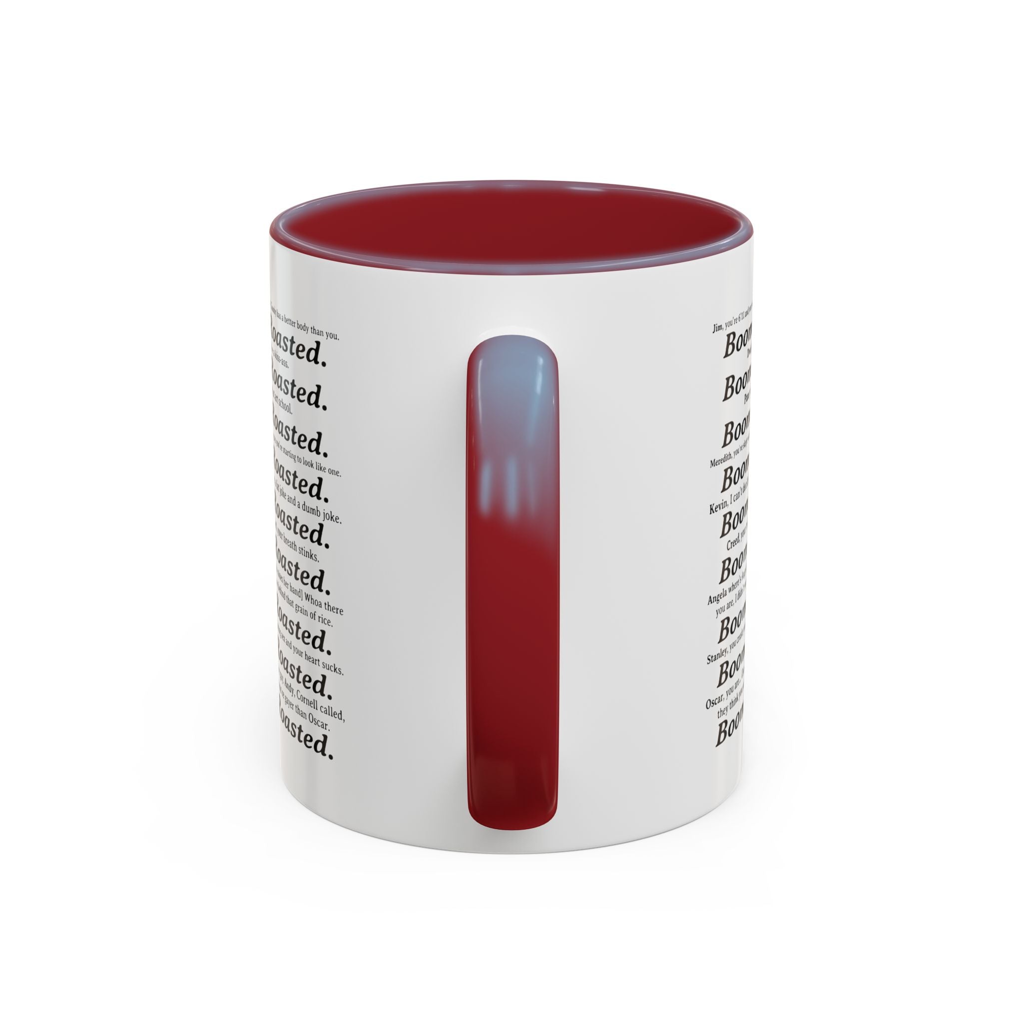 Boom. Roasted. Coffee Mug — Bold Text Accent Ceramic Cup (11/15oz)