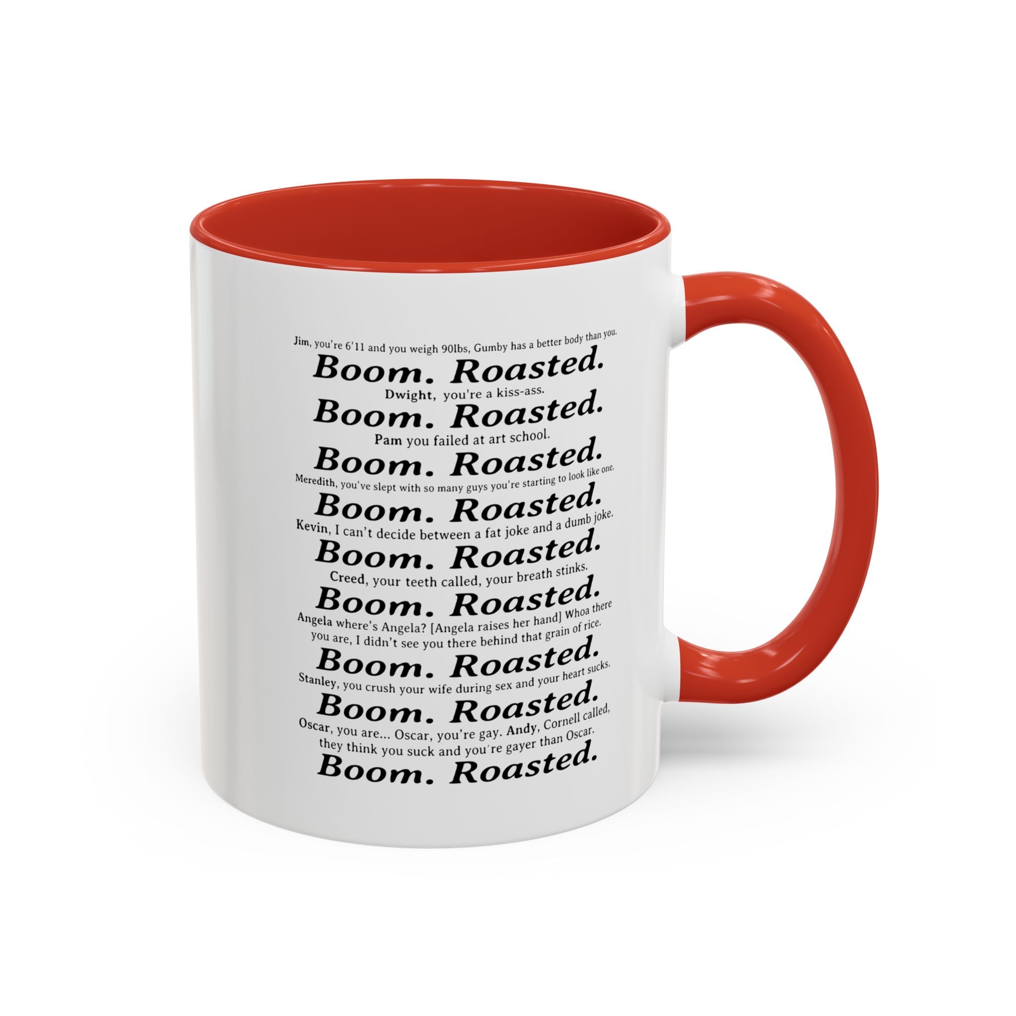 Boom. Roasted. Coffee Mug — Bold Text Accent Ceramic Cup (11/15oz)
