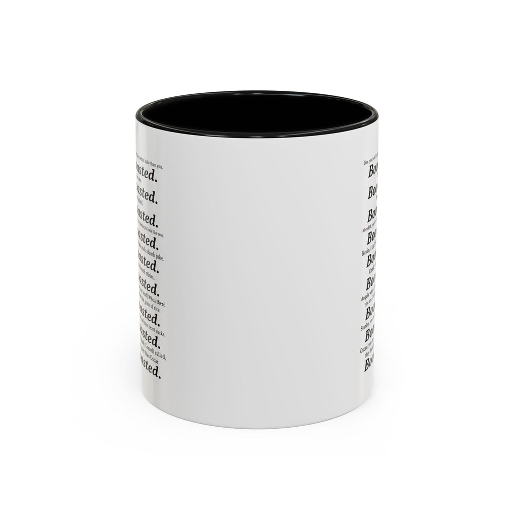 Boom. Roasted. Coffee Mug — Bold Text Accent Ceramic Cup (11/15oz)