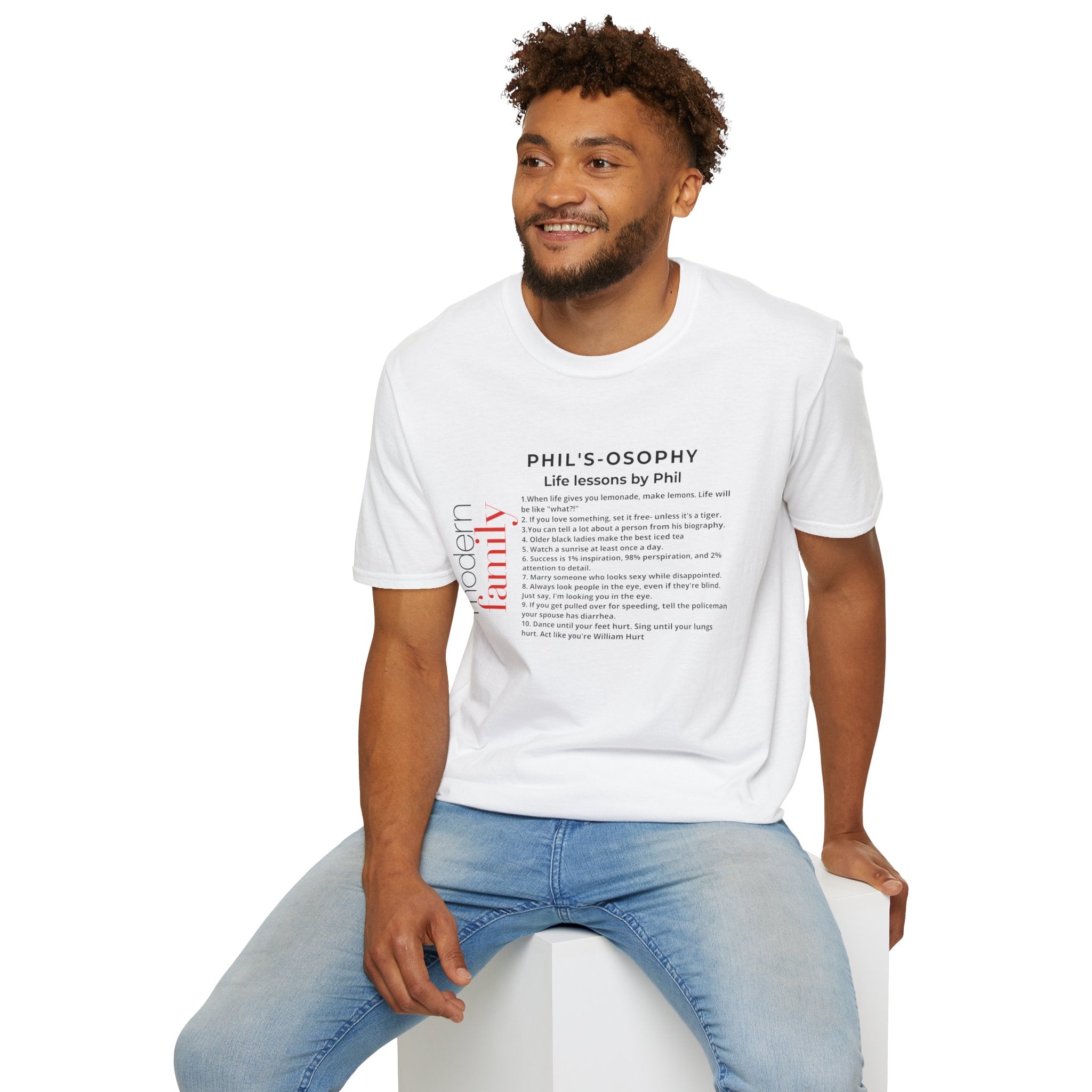 Philosophy modern family T-Shirt — "Phil's-osophy: Life Lessons by Phil" Minimalist Tee