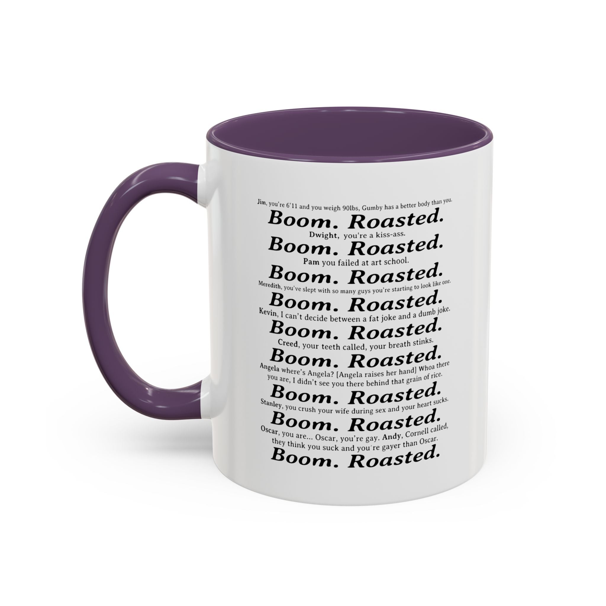 Boom. Roasted. Coffee Mug — Bold Text Accent Ceramic Cup (11/15oz)