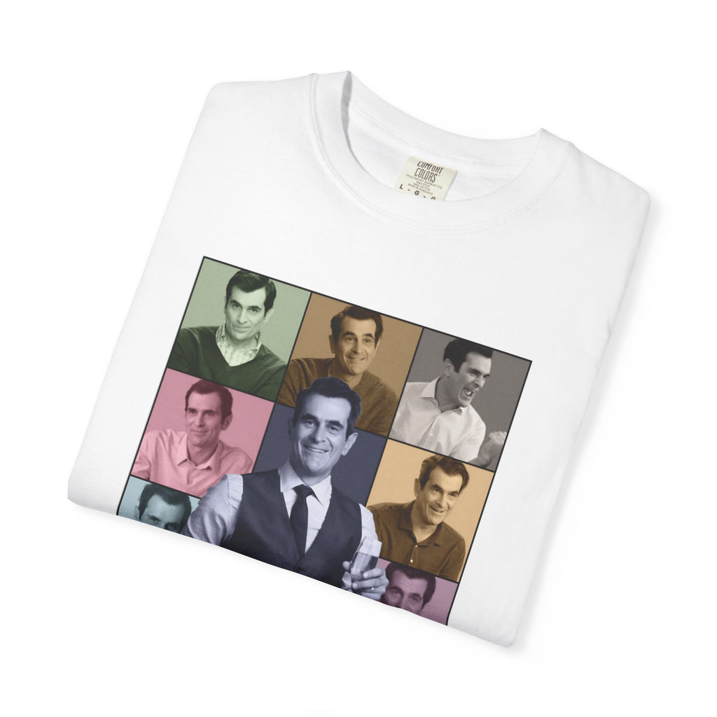 Graphic T-Shirt — Retro Photo Collage with 'Phil Dunphy' Text