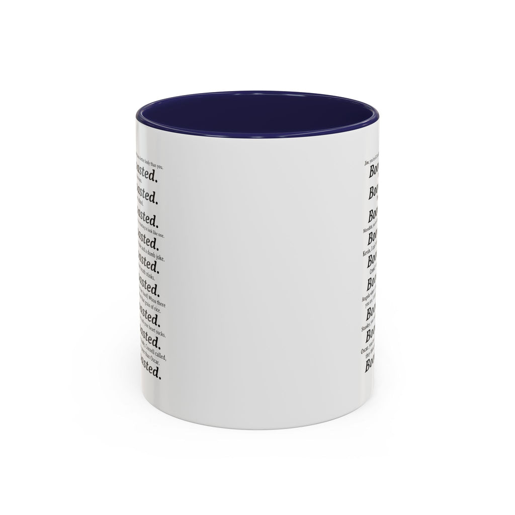 Boom. Roasted. Coffee Mug — Bold Text Accent Ceramic Cup (11/15oz)