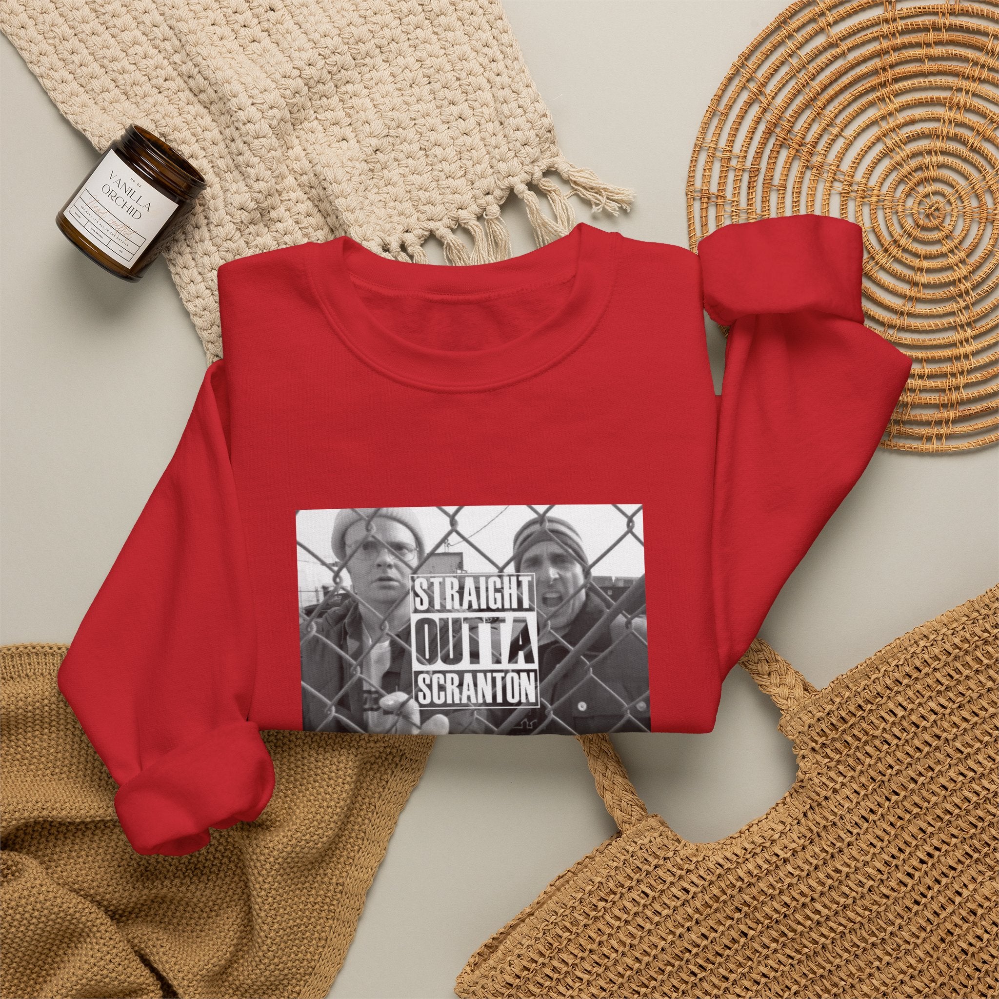 Crewneck Sweatshirt — "Straight Outta Scranton" Retro Office Comedy Graphic