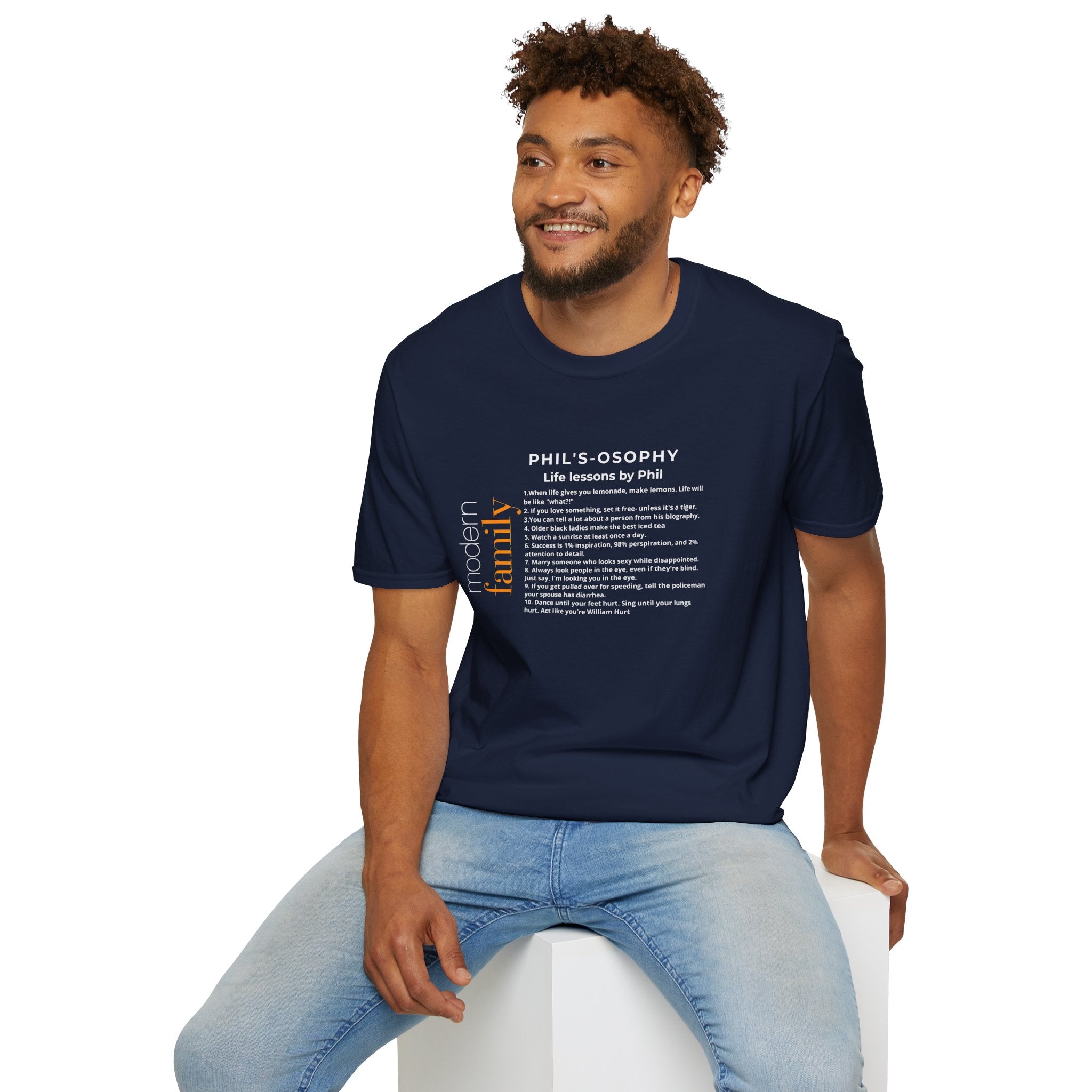Philosophy modern family T-Shirt — "Phil's-osophy: Life Lessons by Phil" Minimalist Tee