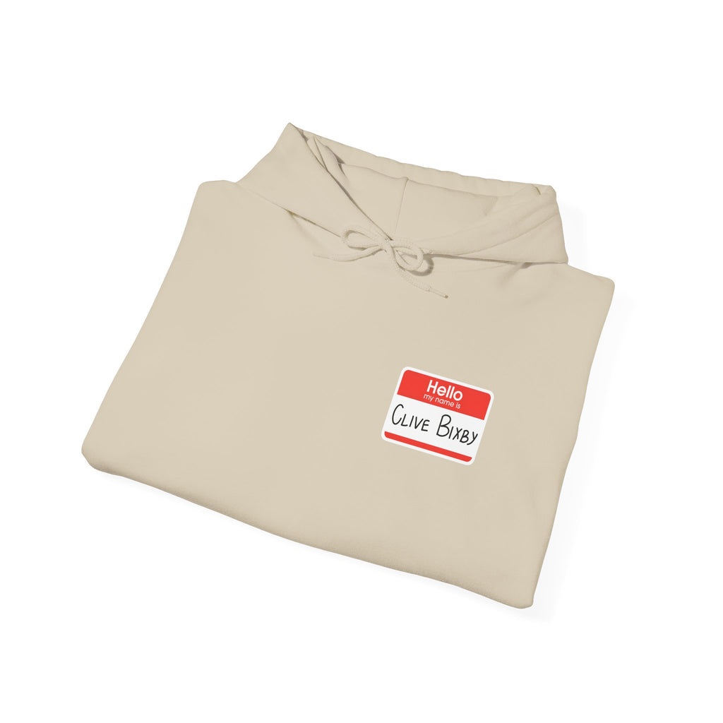 Hoodie - 'Hello, Clive Bixby' Name Tag Graphic Hoodie
