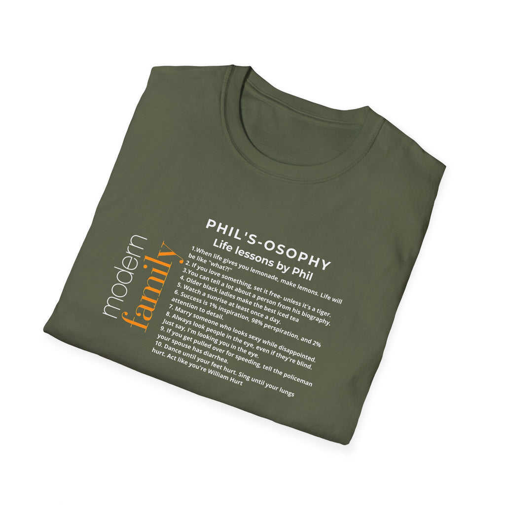 Philosophy modern family T-Shirt — "Phil's-osophy: Life Lessons by Phil" Minimalist Tee