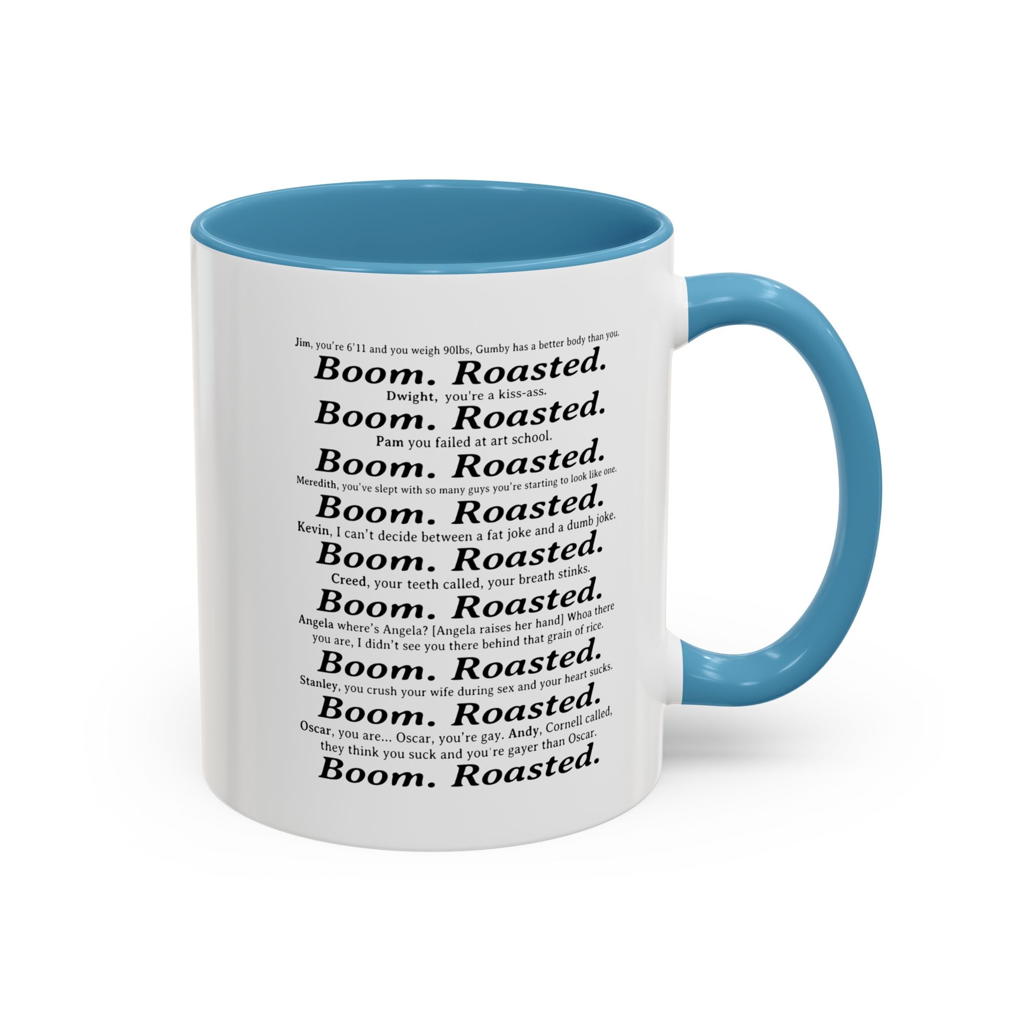 Boom. Roasted. Coffee Mug — Bold Text Accent Ceramic Cup (11/15oz)