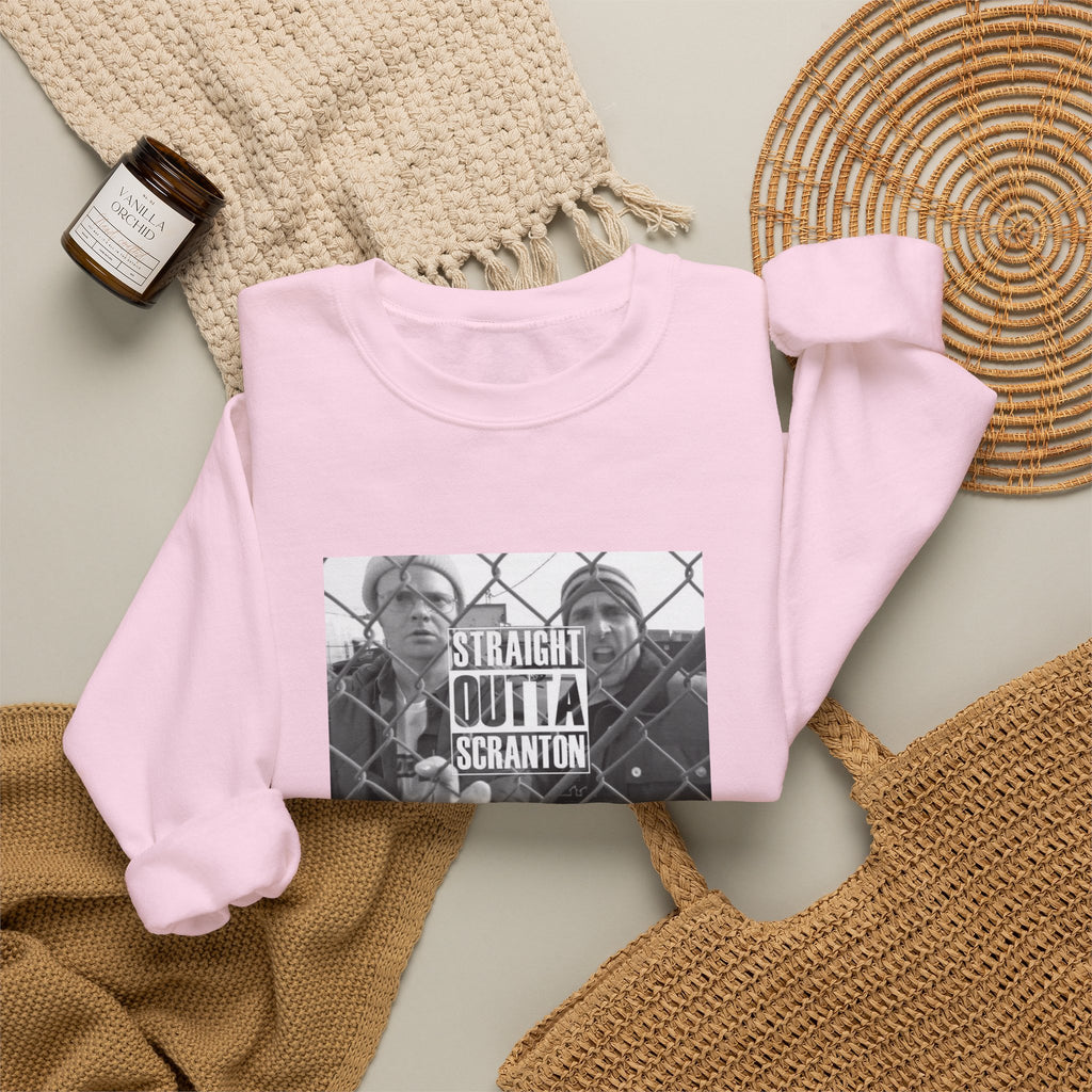 Crewneck Sweatshirt — "Straight Outta Scranton" Retro Office Comedy Graphic