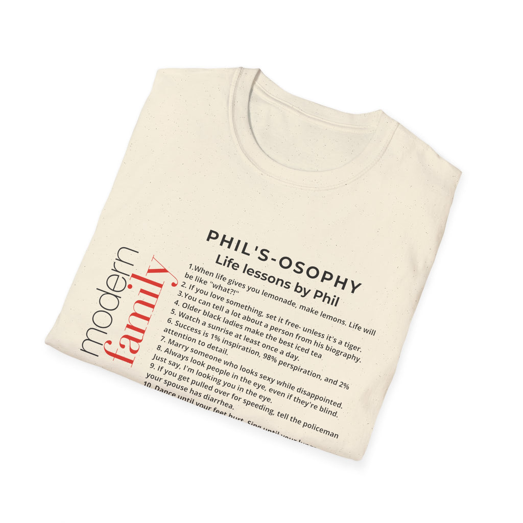 Philosophy modern family T-Shirt — "Phil's-osophy: Life Lessons by Phil" Minimalist Tee