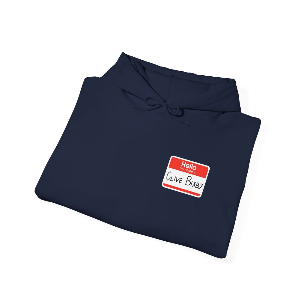 Hoodie - 'Hello, Clive Bixby' Name Tag Graphic Hoodie
