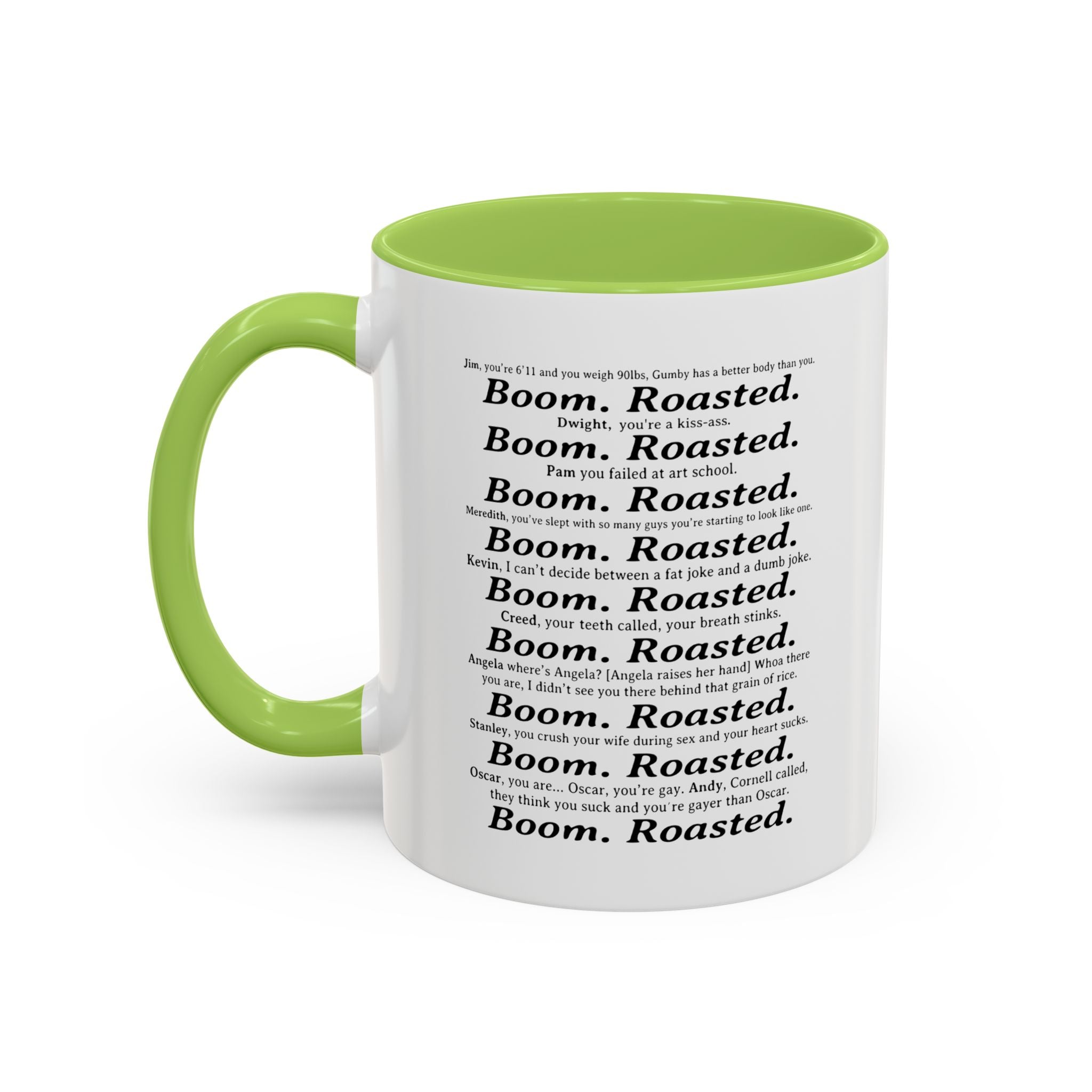 Boom. Roasted. Coffee Mug — Bold Text Accent Ceramic Cup (11/15oz)