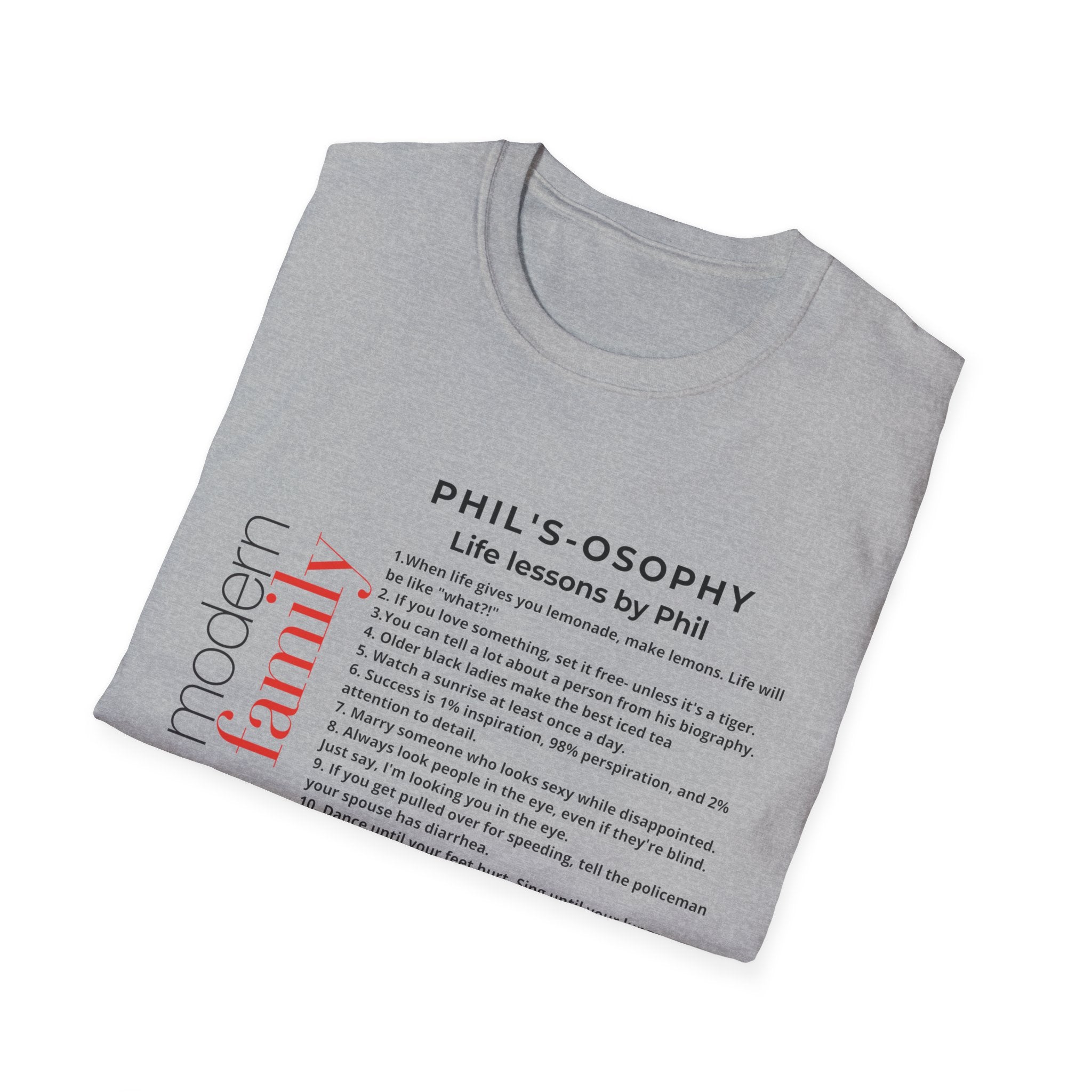 Philosophy modern family T-Shirt — "Phil's-osophy: Life Lessons by Phil" Minimalist Tee