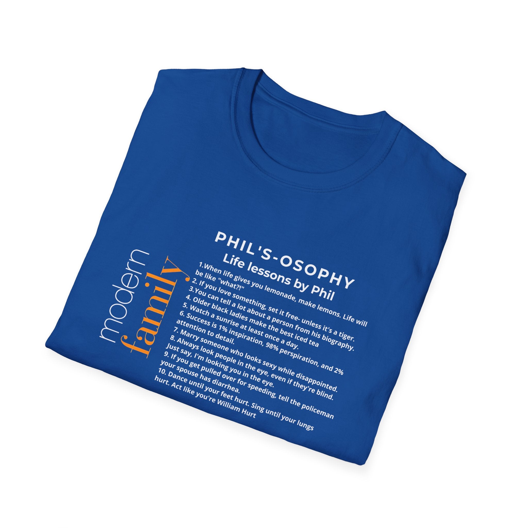 Philosophy modern family T-Shirt — "Phil's-osophy: Life Lessons by Phil" Minimalist Tee
