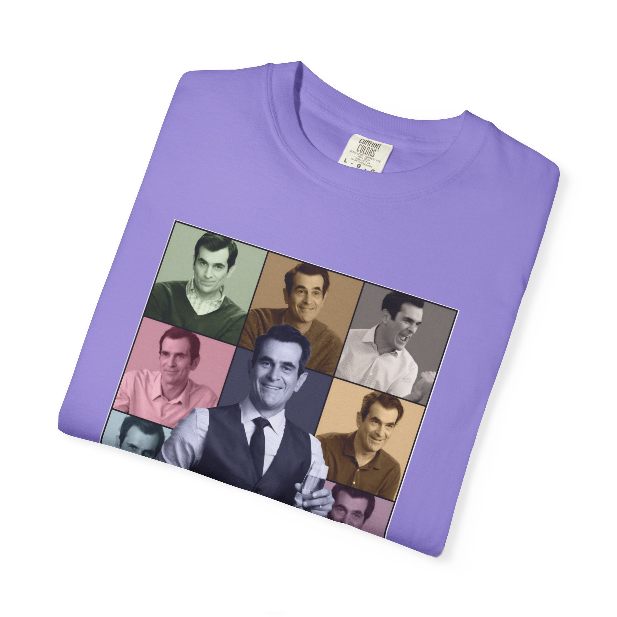 Graphic T-Shirt — Retro Photo Collage with 'Phil Dunphy' Text