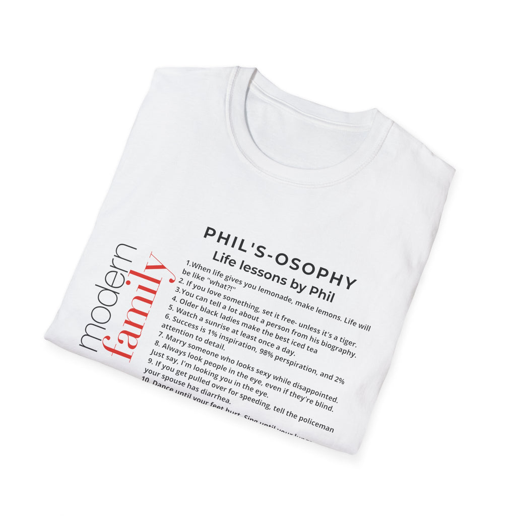 Philosophy modern family T-Shirt — "Phil's-osophy: Life Lessons by Phil" Minimalist Tee
