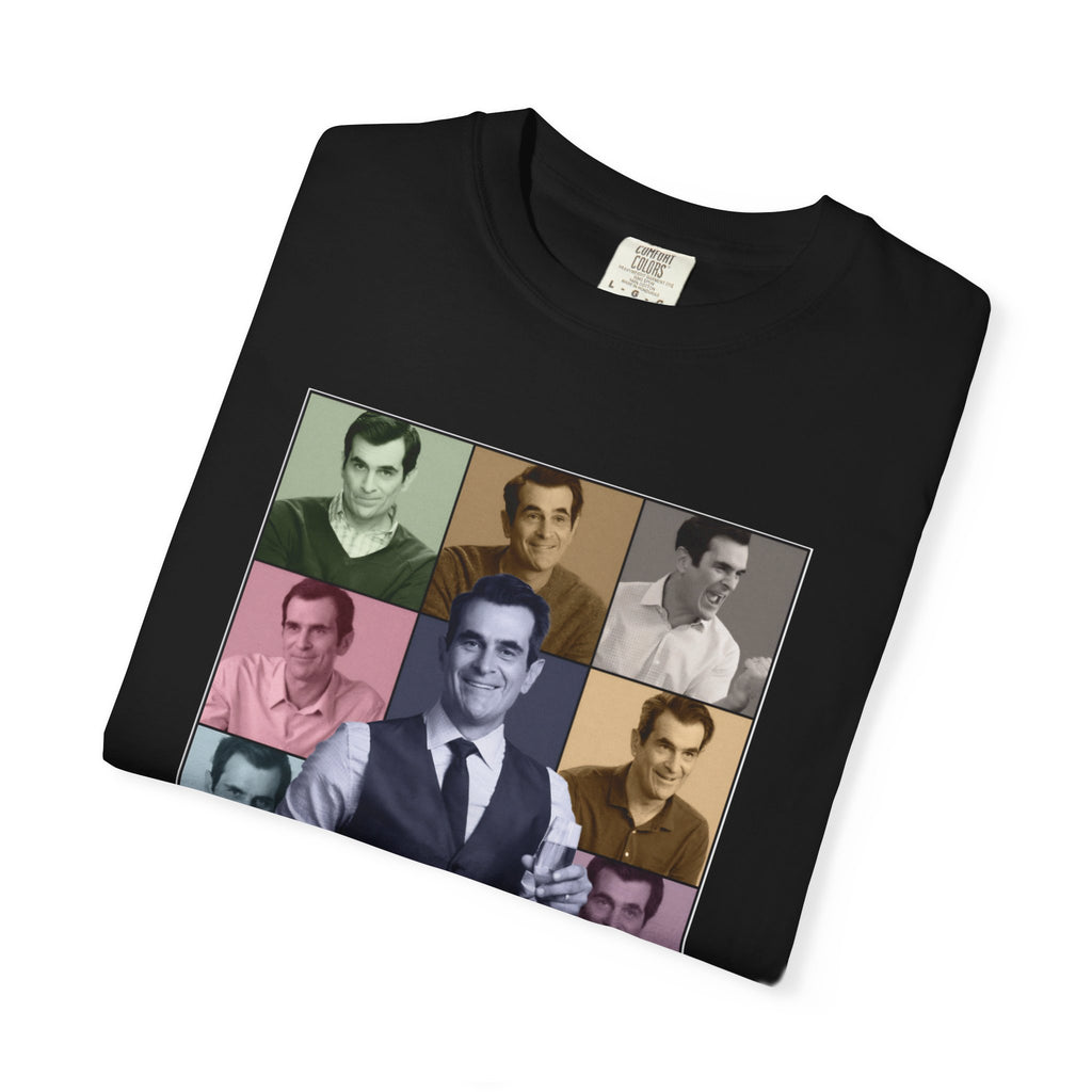 Graphic T-Shirt — Retro Photo Collage with 'Phil Dunphy' Text