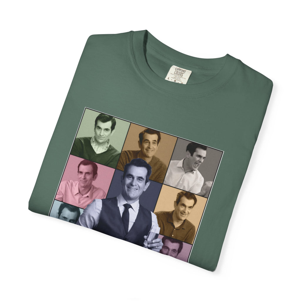 Graphic T-Shirt — Retro Photo Collage with 'Phil Dunphy' Text