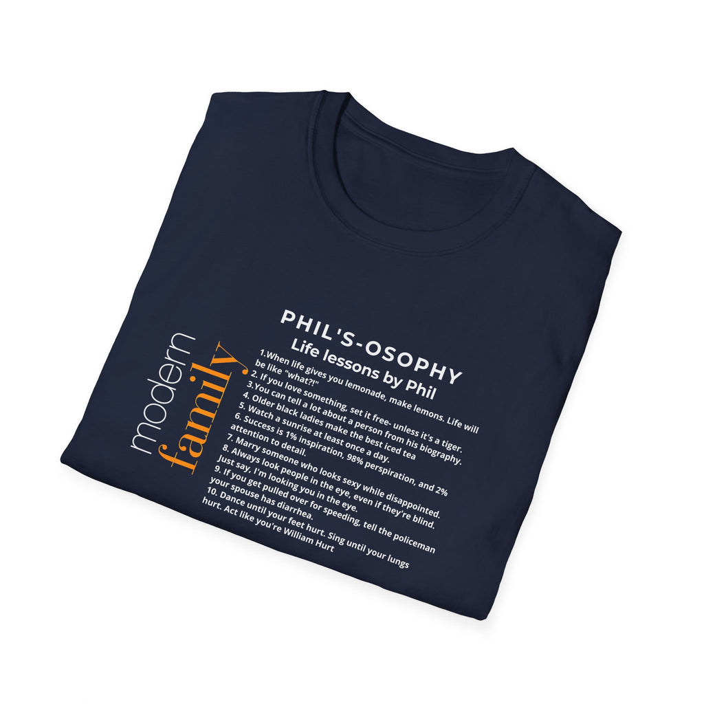 Philosophy modern family T-Shirt — "Phil's-osophy: Life Lessons by Phil" Minimalist Tee