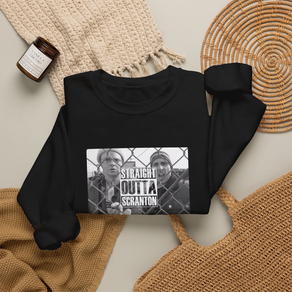Crewneck Sweatshirt — "Straight Outta Scranton" Retro Office Comedy Graphic