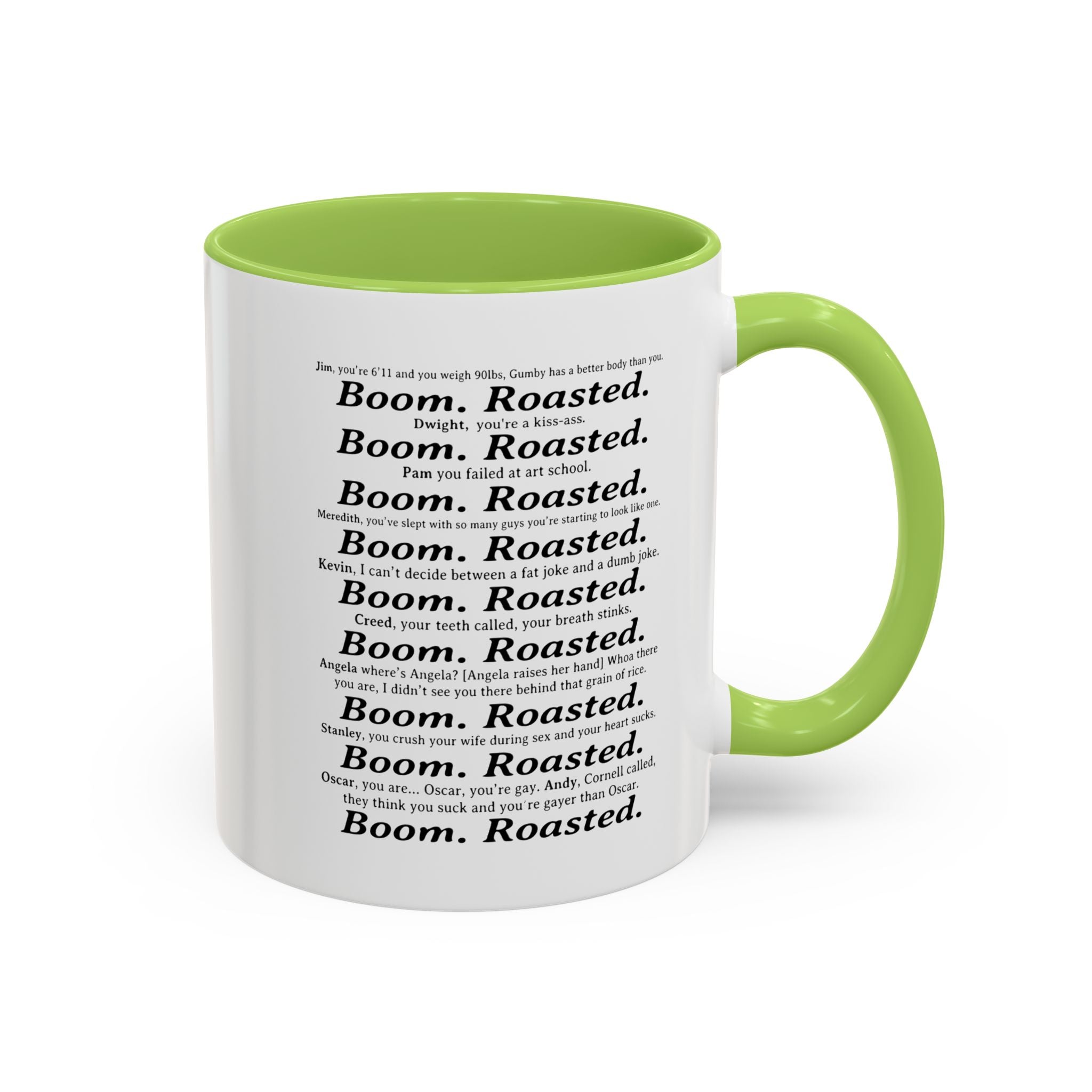 Boom. Roasted. Coffee Mug — Bold Text Accent Ceramic Cup (11/15oz)