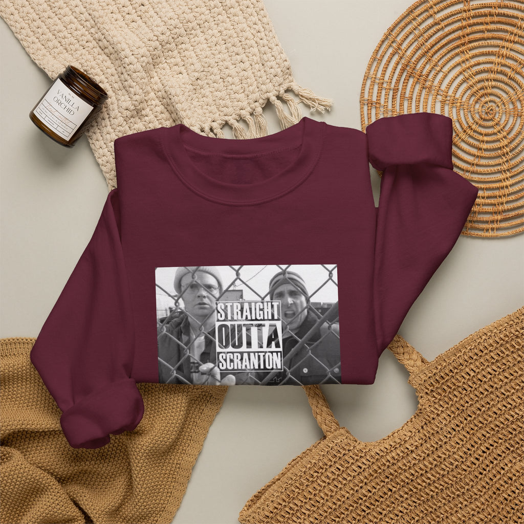 Crewneck Sweatshirt — "Straight Outta Scranton" Retro Office Comedy Graphic