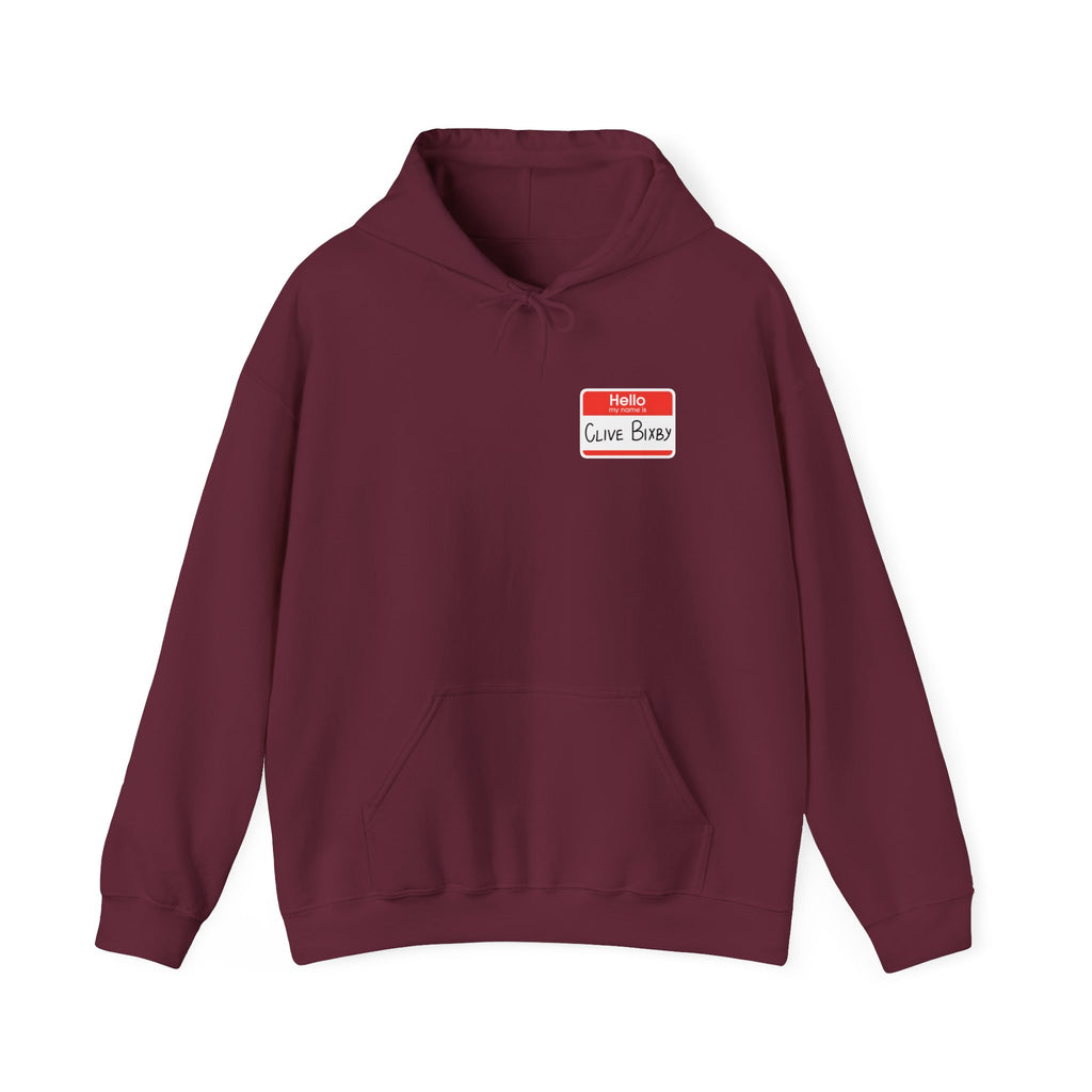 Hoodie - 'Hello, Clive Bixby' Name Tag Graphic Hoodie