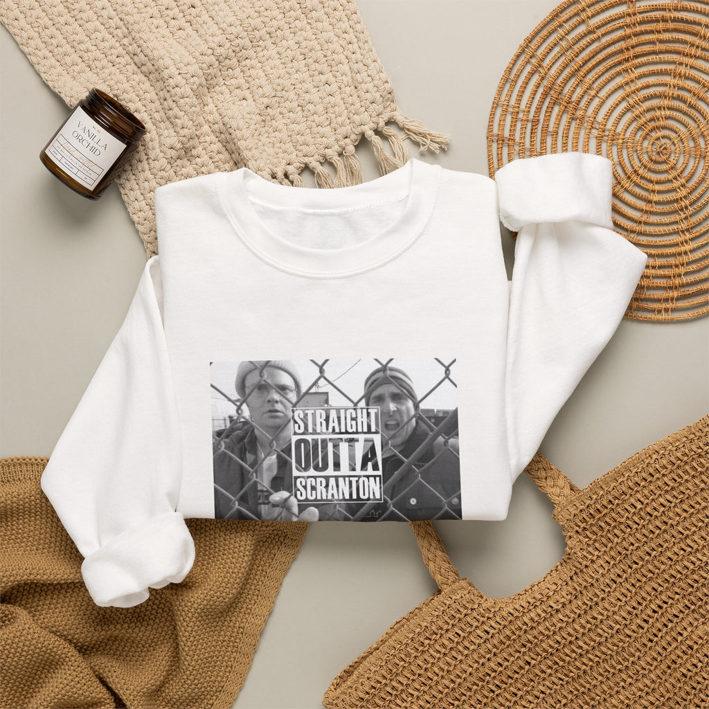 Crewneck Sweatshirt — "Straight Outta Scranton" Retro Office Comedy Graphic