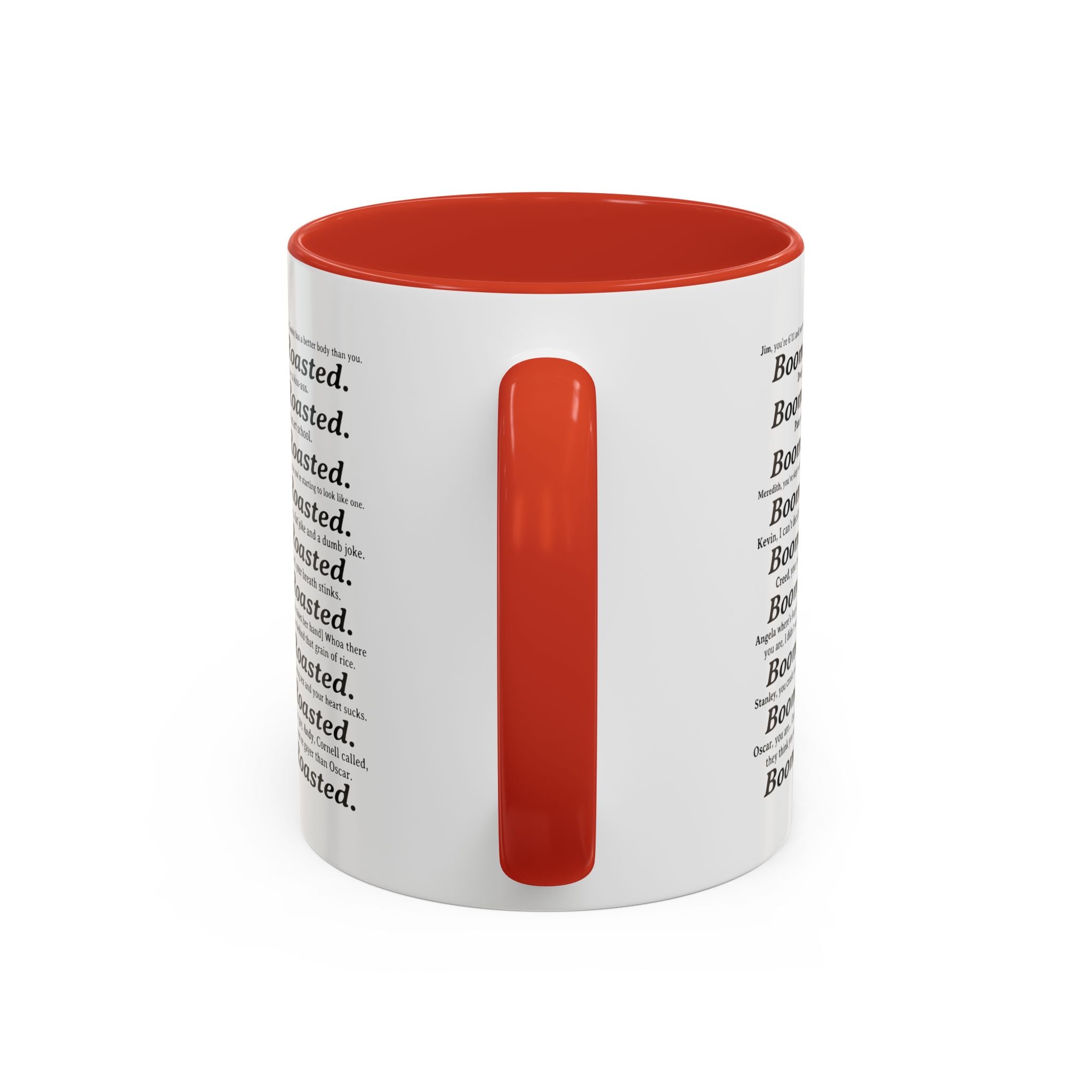 Boom. Roasted. Coffee Mug — Bold Text Accent Ceramic Cup (11/15oz)